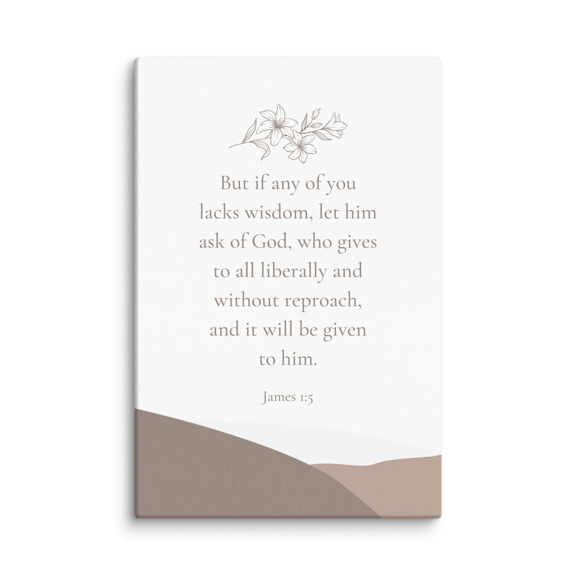 James 1:5 Bible Verse, ask of God Canvas Print Wall Art 12″×18″
