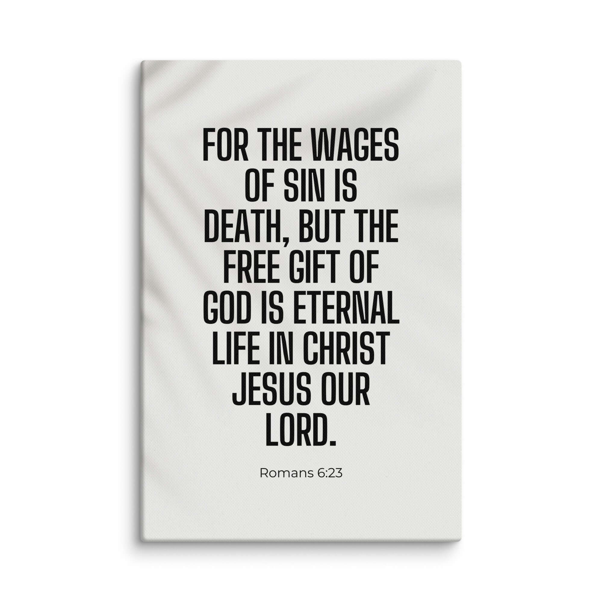 Romans 6:23 Bible Verse, eternal life Canvas Print Wall Art 12″×18″