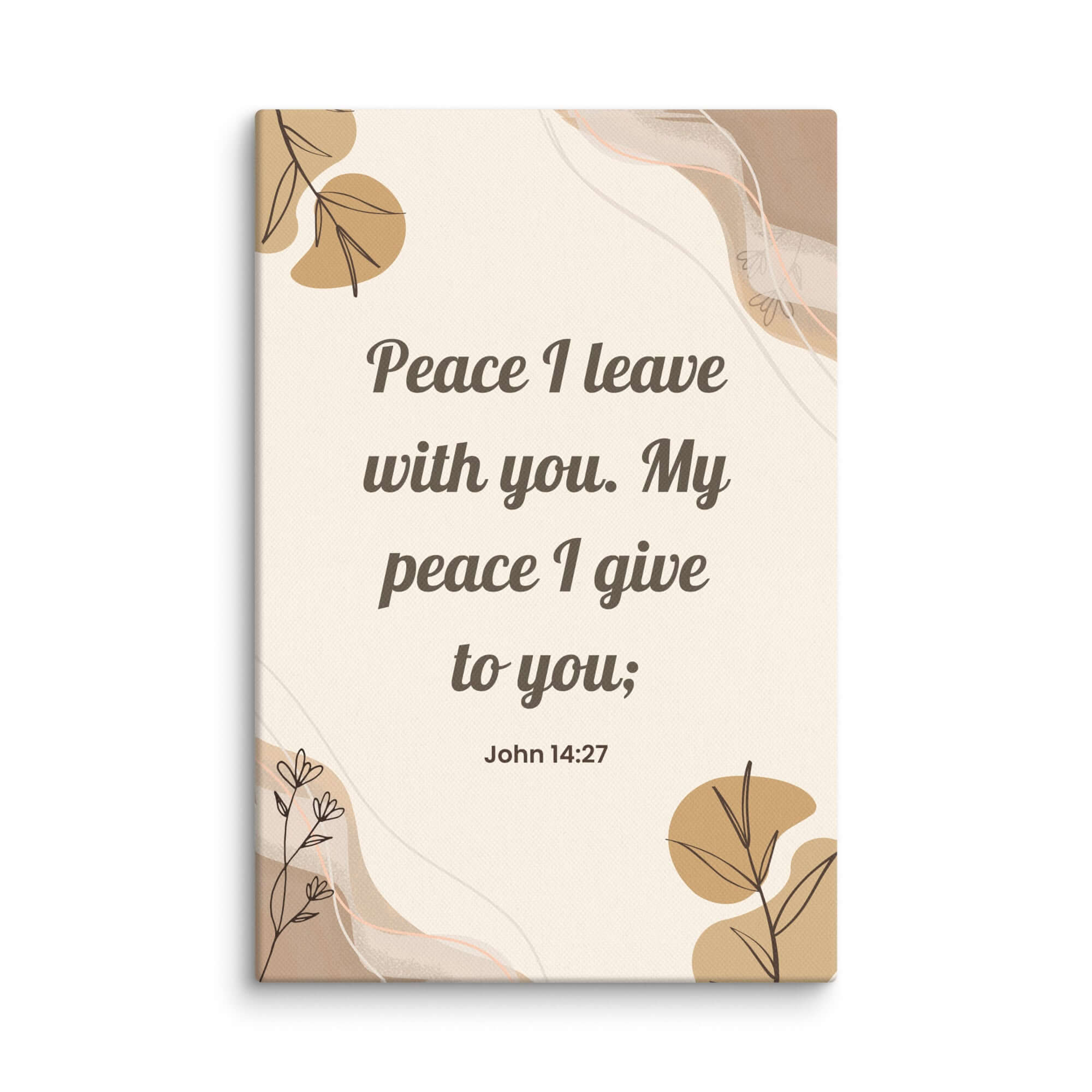 John 14:27 Bible Verse, Peace I Canvas Print Wall Art 12″×18″
