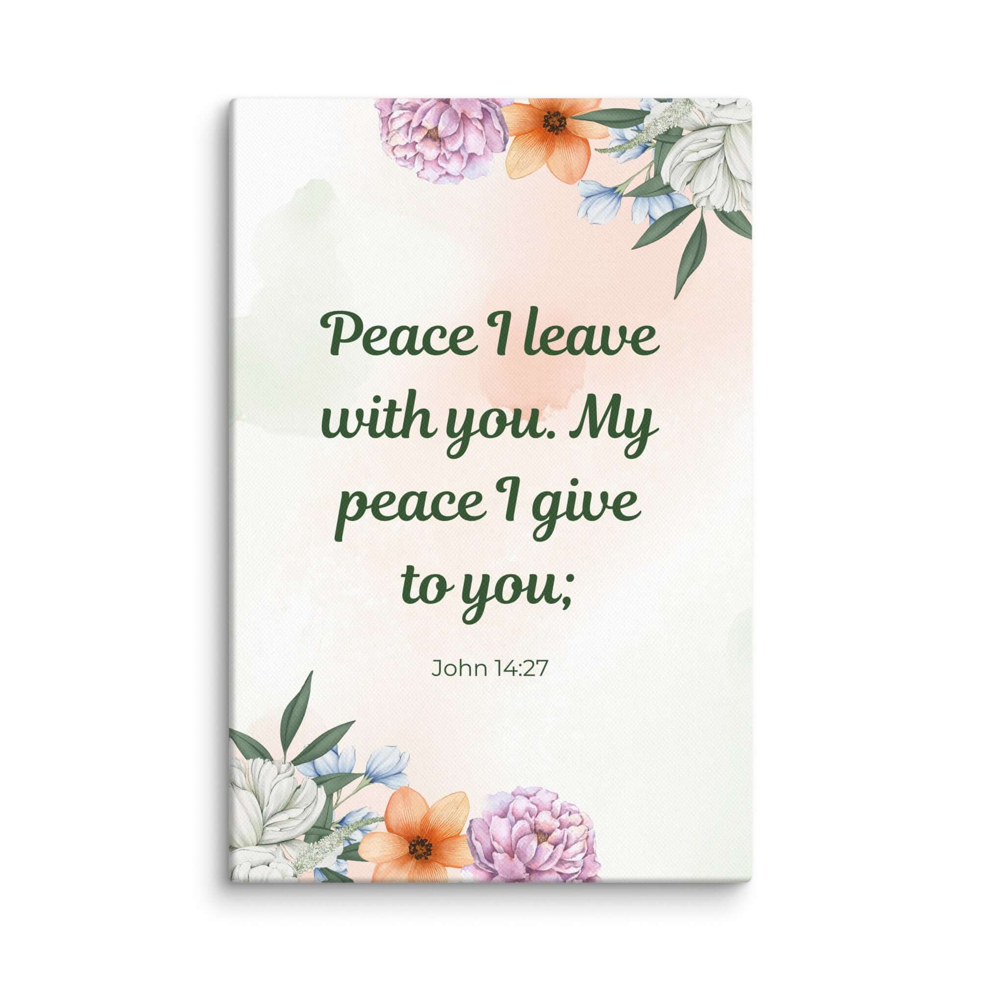 John 14:27 Bible Verse, with you Canvas Print Wall Art 12″×18″