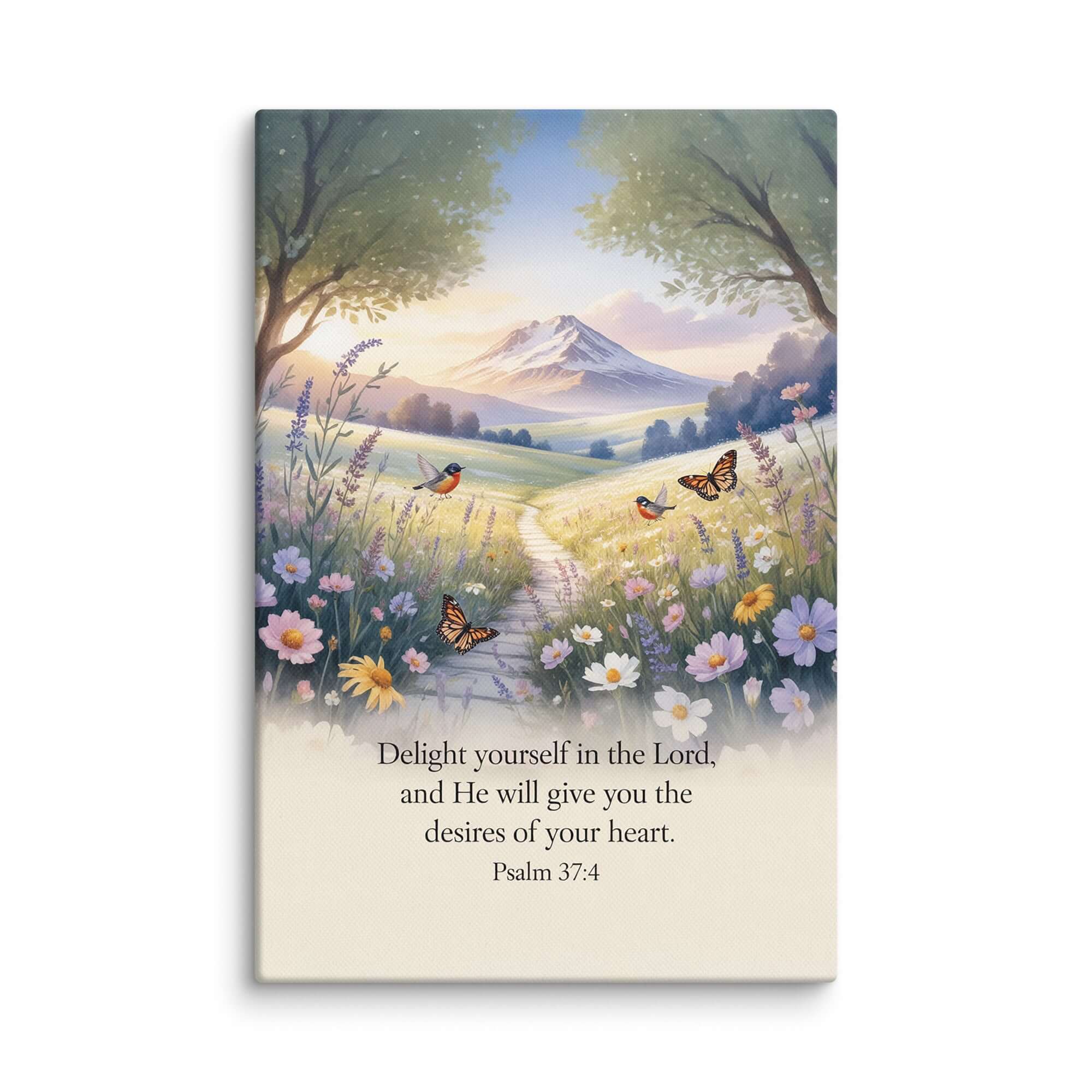 Psalm 37:4 Bible Verse, Delight Canvas 12″×18″