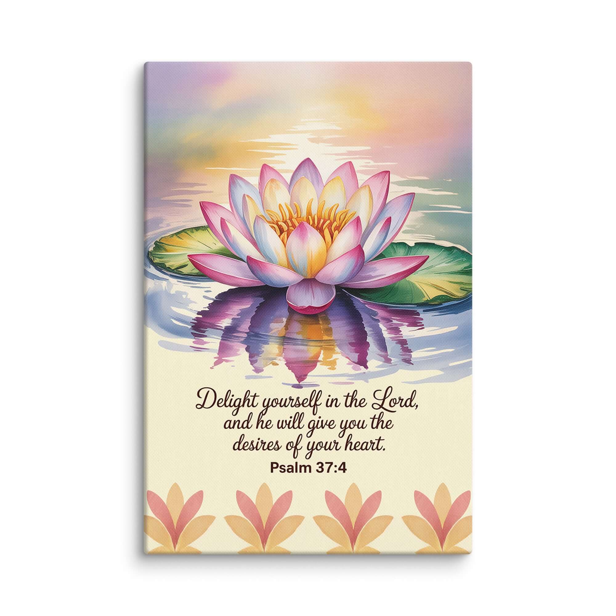Psalm 37:4 Bible Verse, the Lord Canvas 12″×18″
