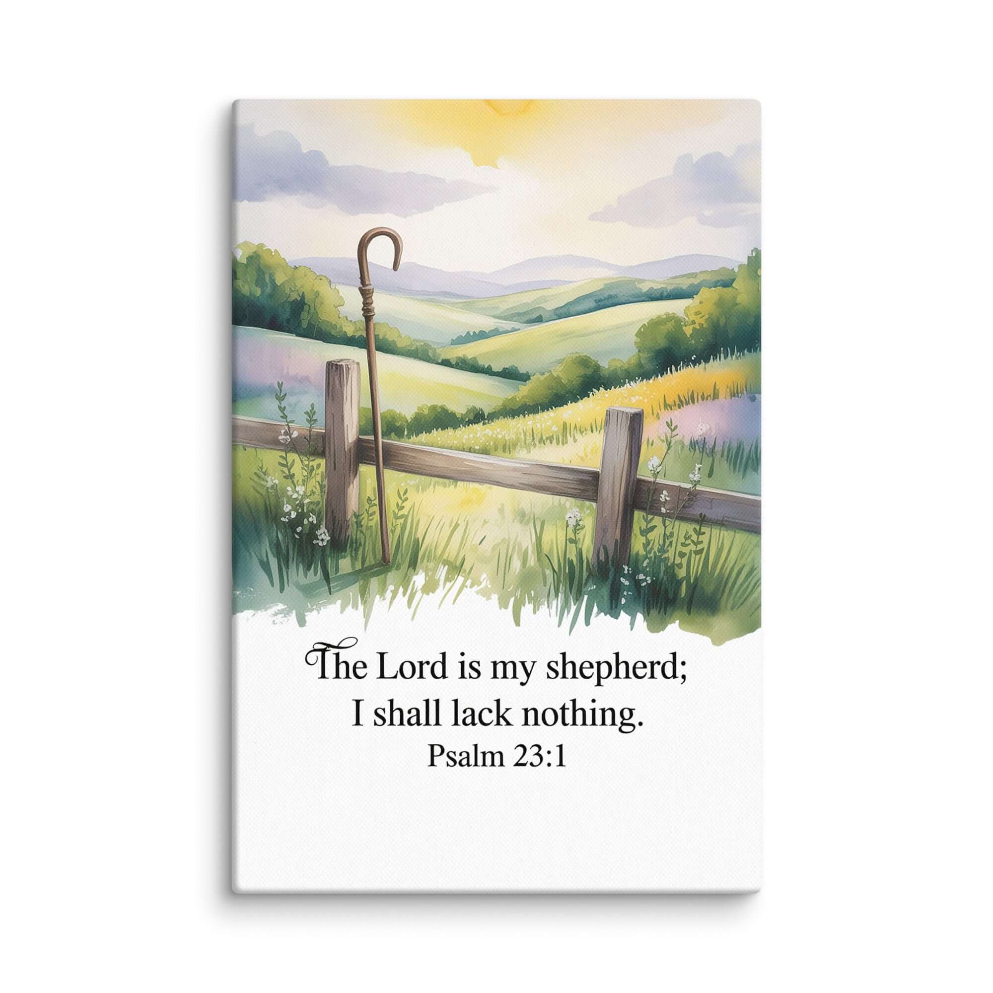 Psalm 23:1 Bible Verse, Lack Canvas 12″×18″