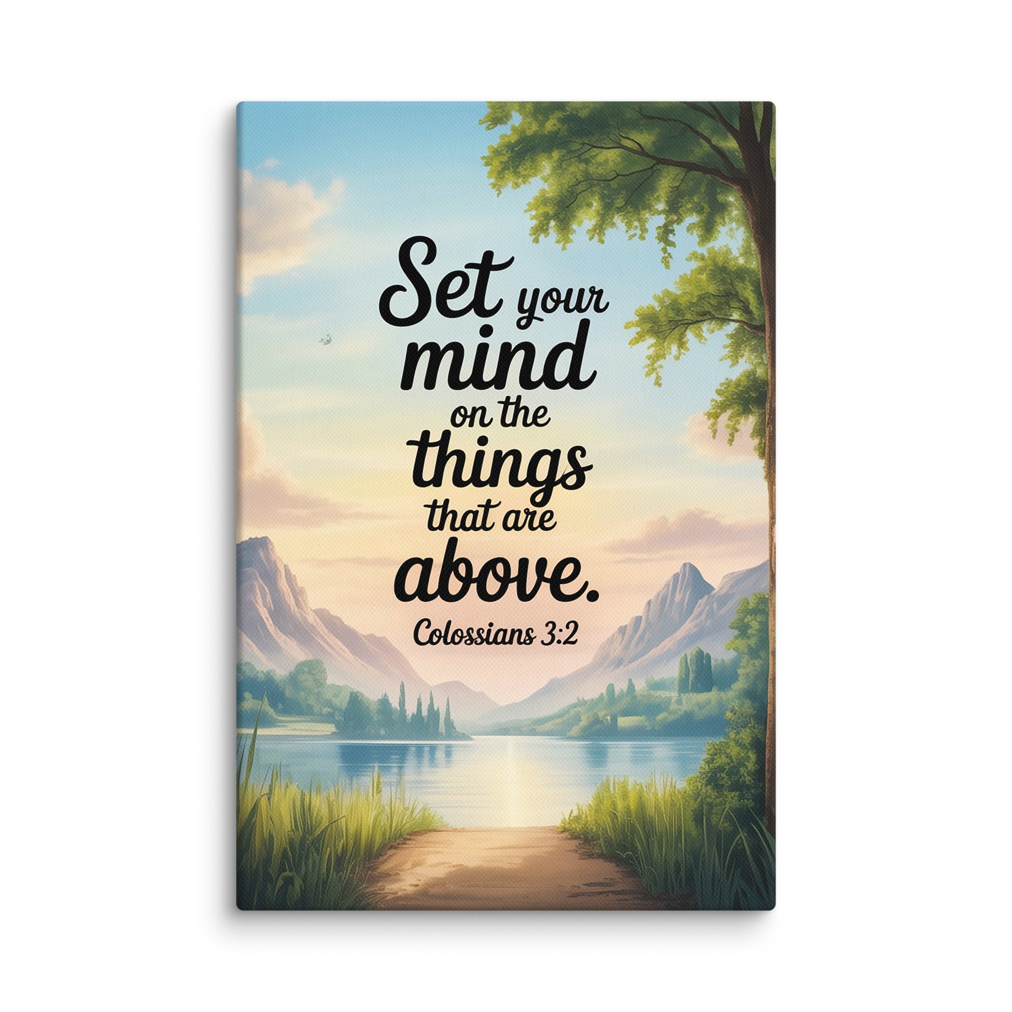 Colossians 3:2 Bible Verse Set Canvas 12″×18″