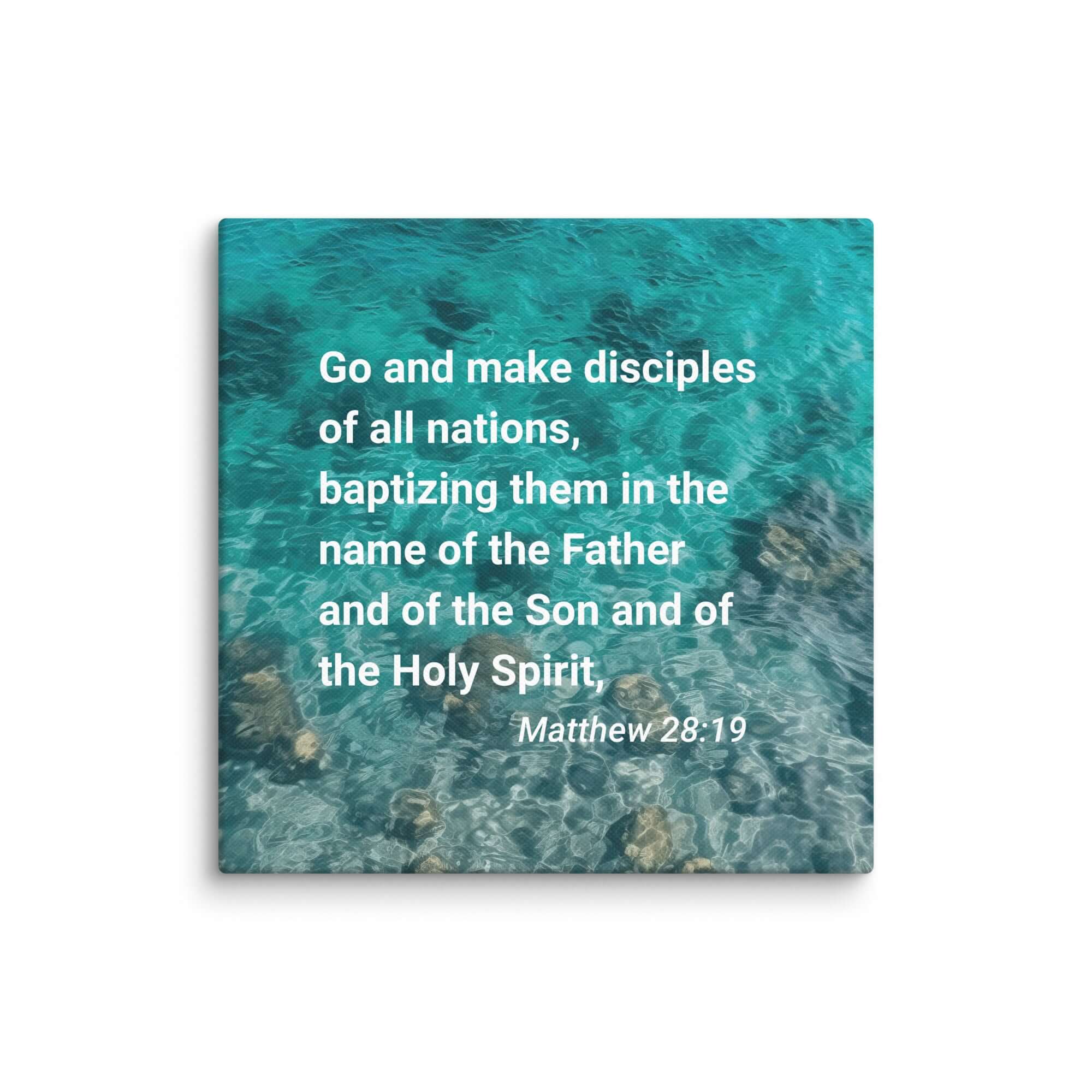 Matthew 28:19 Bible Verse, Make Disciples Canvas Print Wall Art 14″×14″