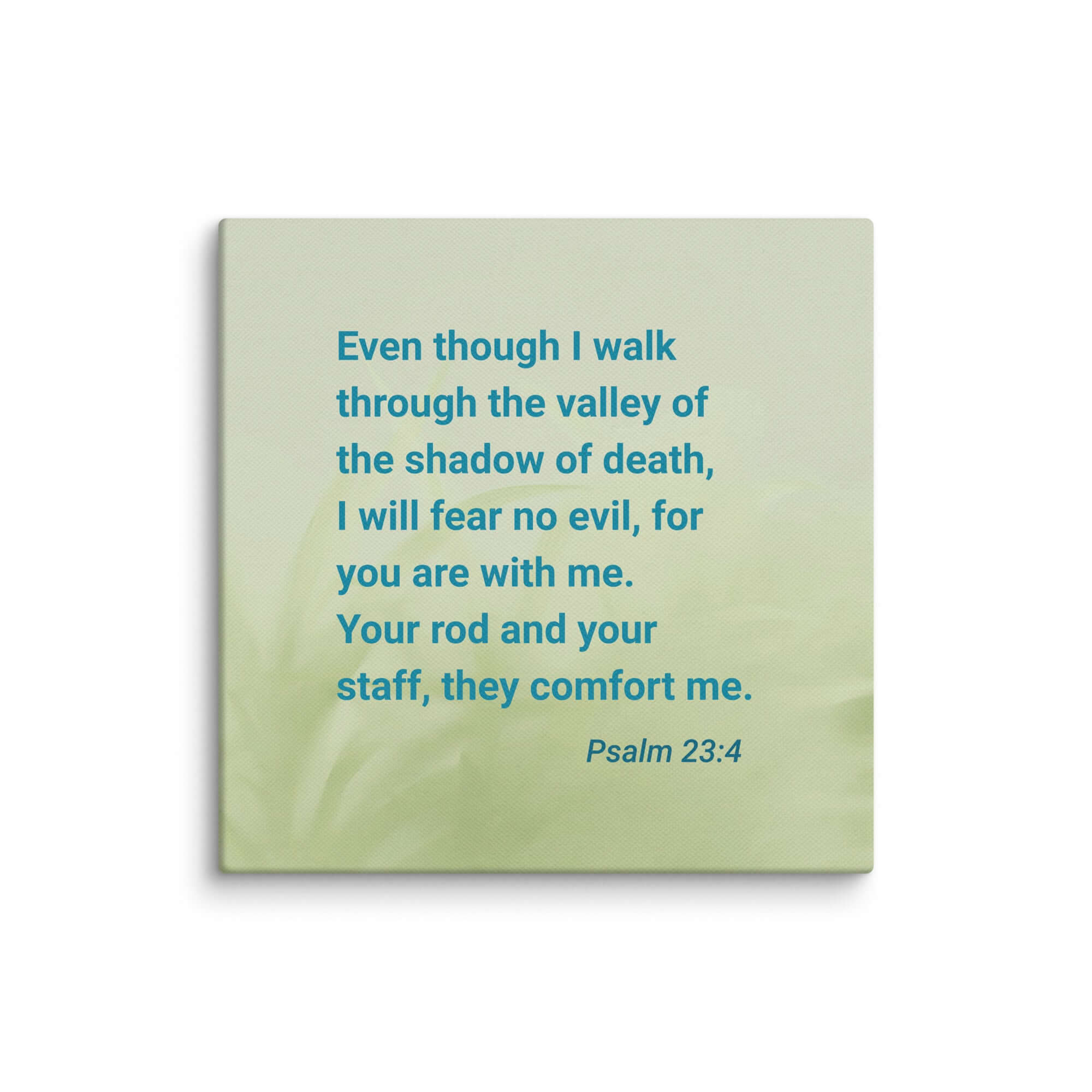 Psalm 23:4 Bible Verse, fear no evil Canvas Print Wall Art