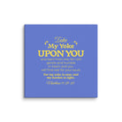 Matthew 11:29-30 Bible Verse, Take my yoke Canvas Print Wall Art 14″×14″