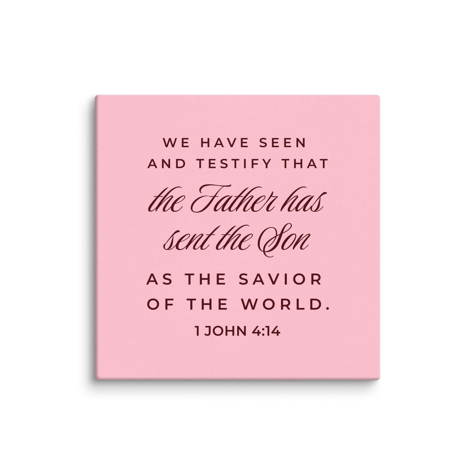 1 John 4:14 Bible Verse, We have seen Canvas Print Wall Art 14″×14″