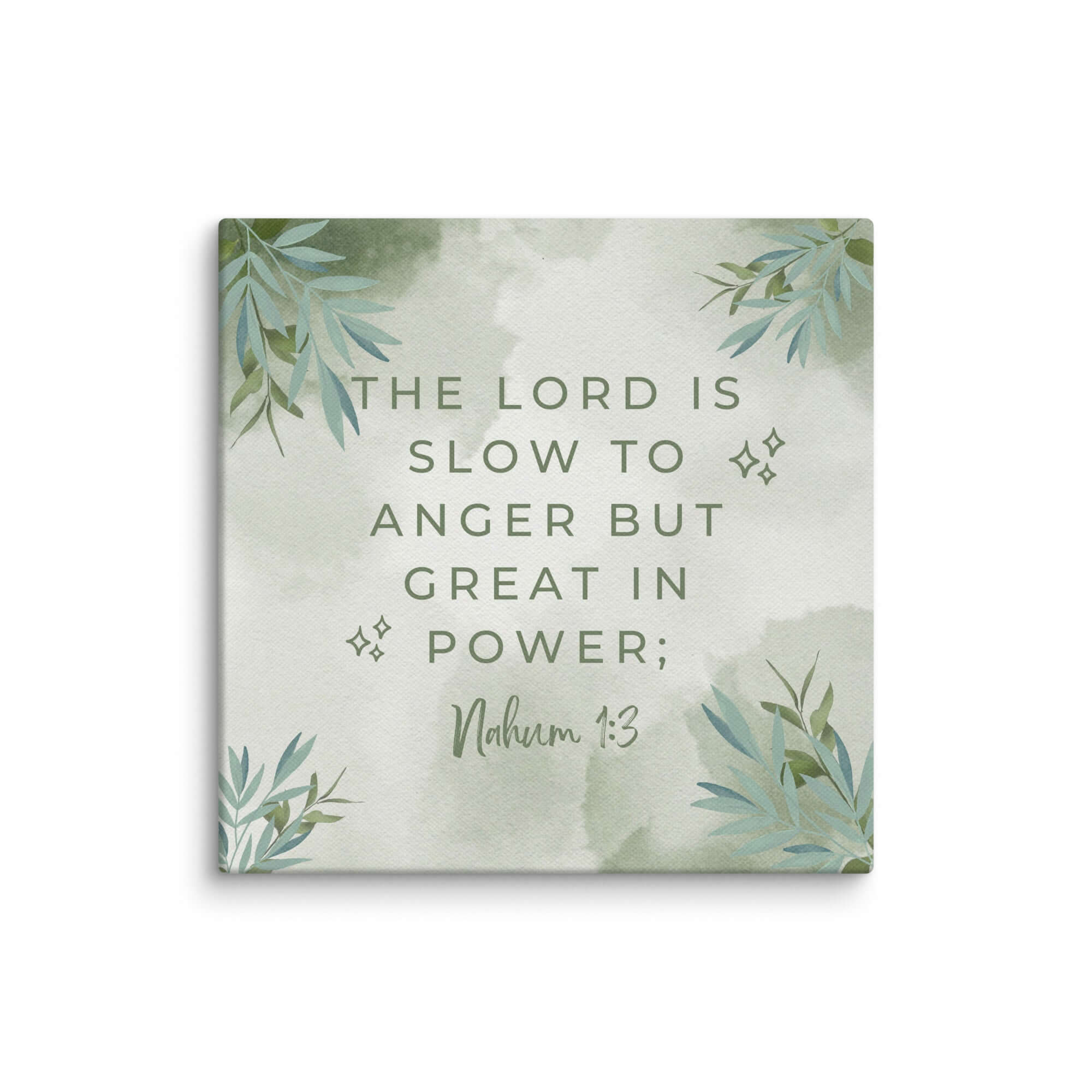 Nahum 1:3 Bible Verse, The Lord is slow Canvas Print Wall Art 14″×14″
