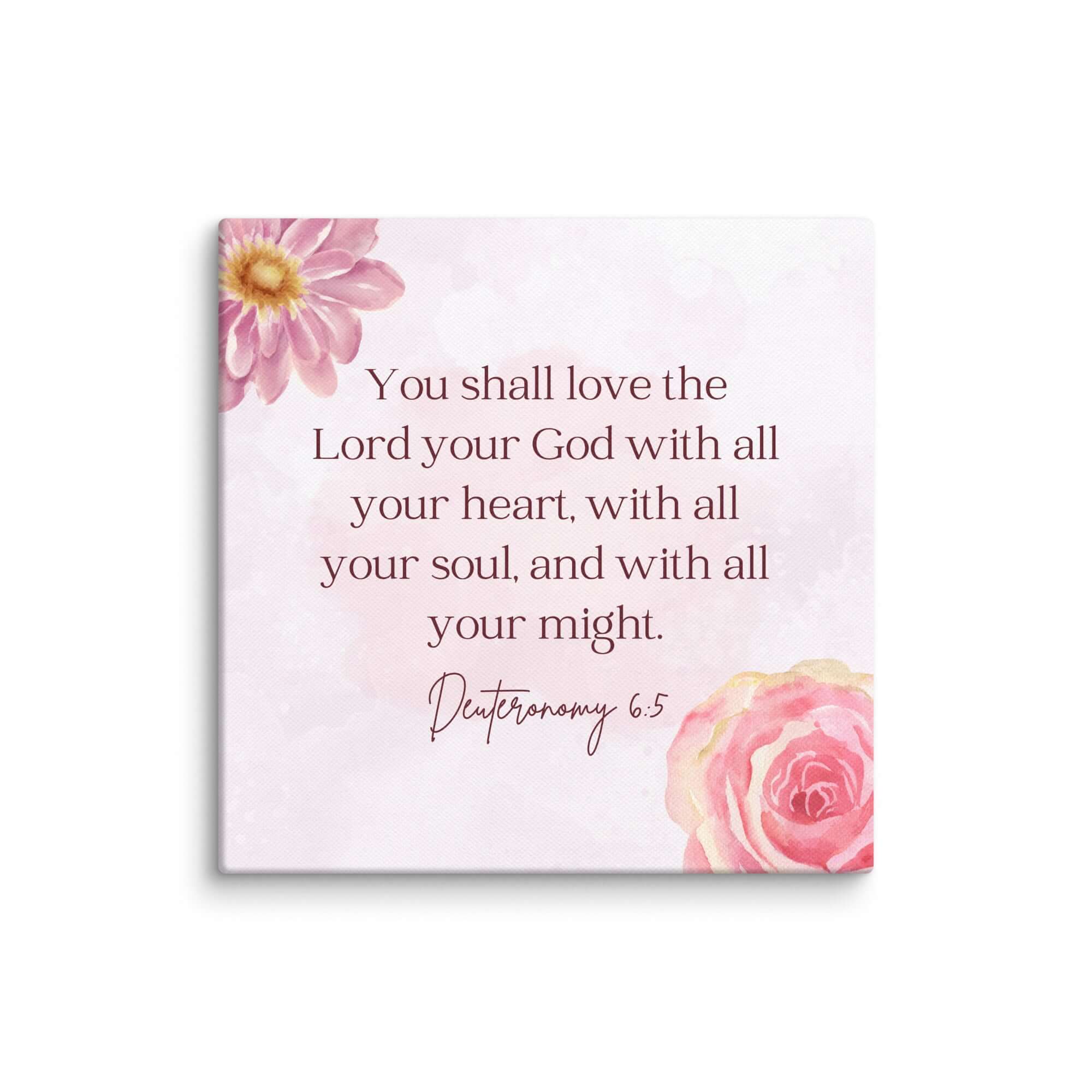 Deuteronomy 6:5 Bible Verse, the Lord Canvas Print Wall Art 14″×14″