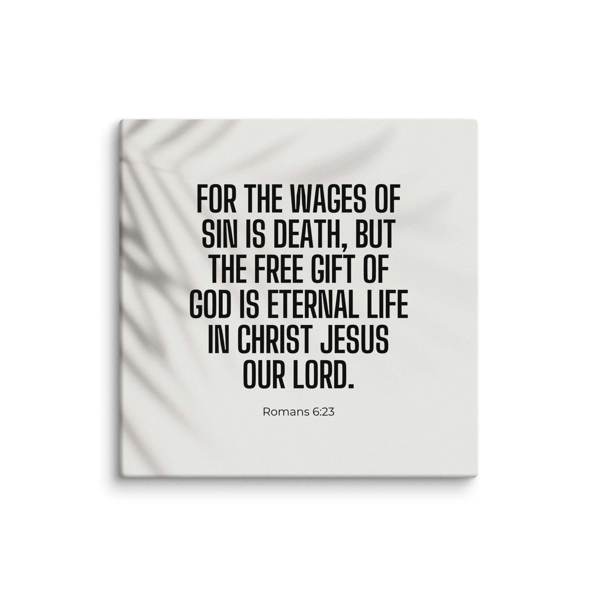 Romans 6:23 Bible Verse, eternal life Canvas Print Wall Art 14″×14″