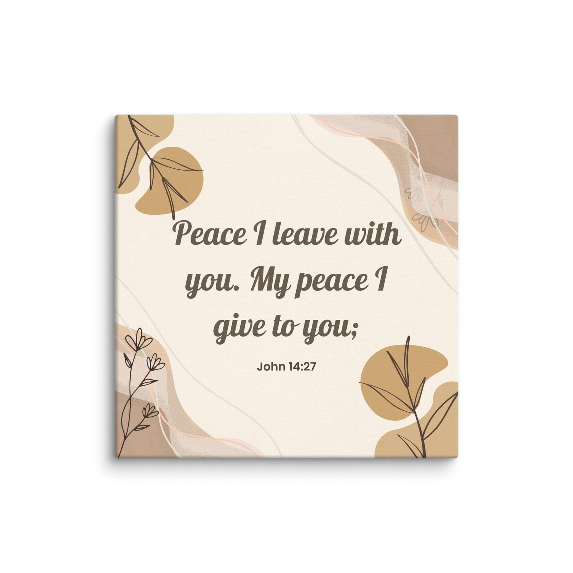John 14:27 Bible Verse, Peace I Canvas Print Wall Art 14″×14″