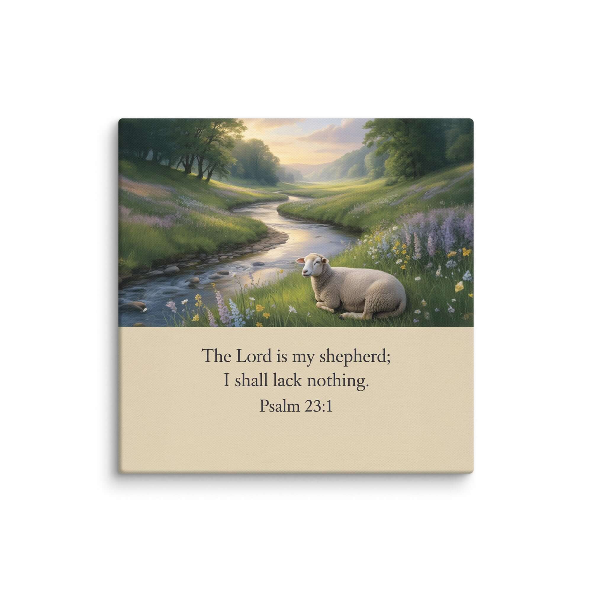 Psalm 23:1 Bible Verse, I shall Canvas 14″×14″