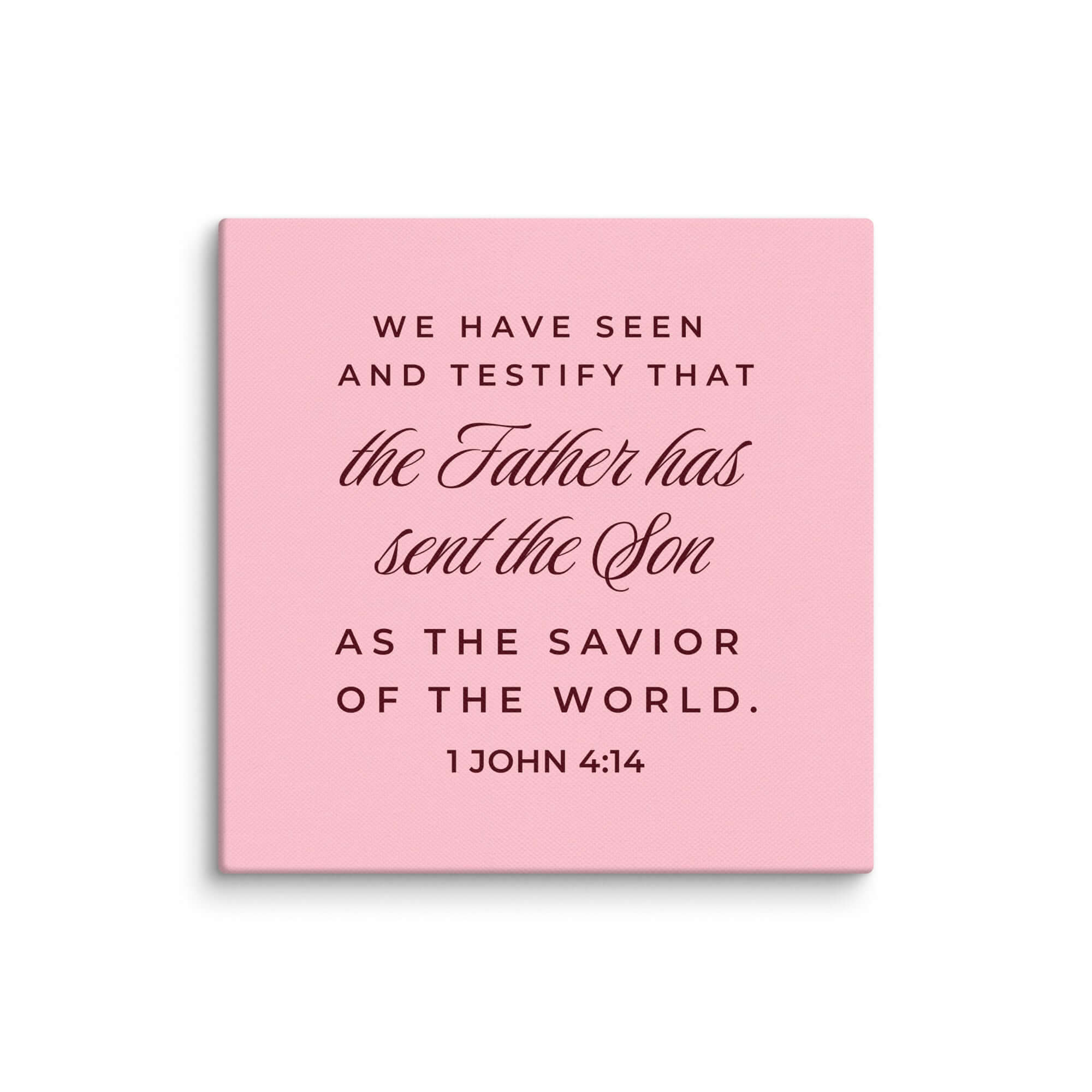 1 John 4:14 Bible Verse, We have seen Canvas Print Wall Art 16″×16″