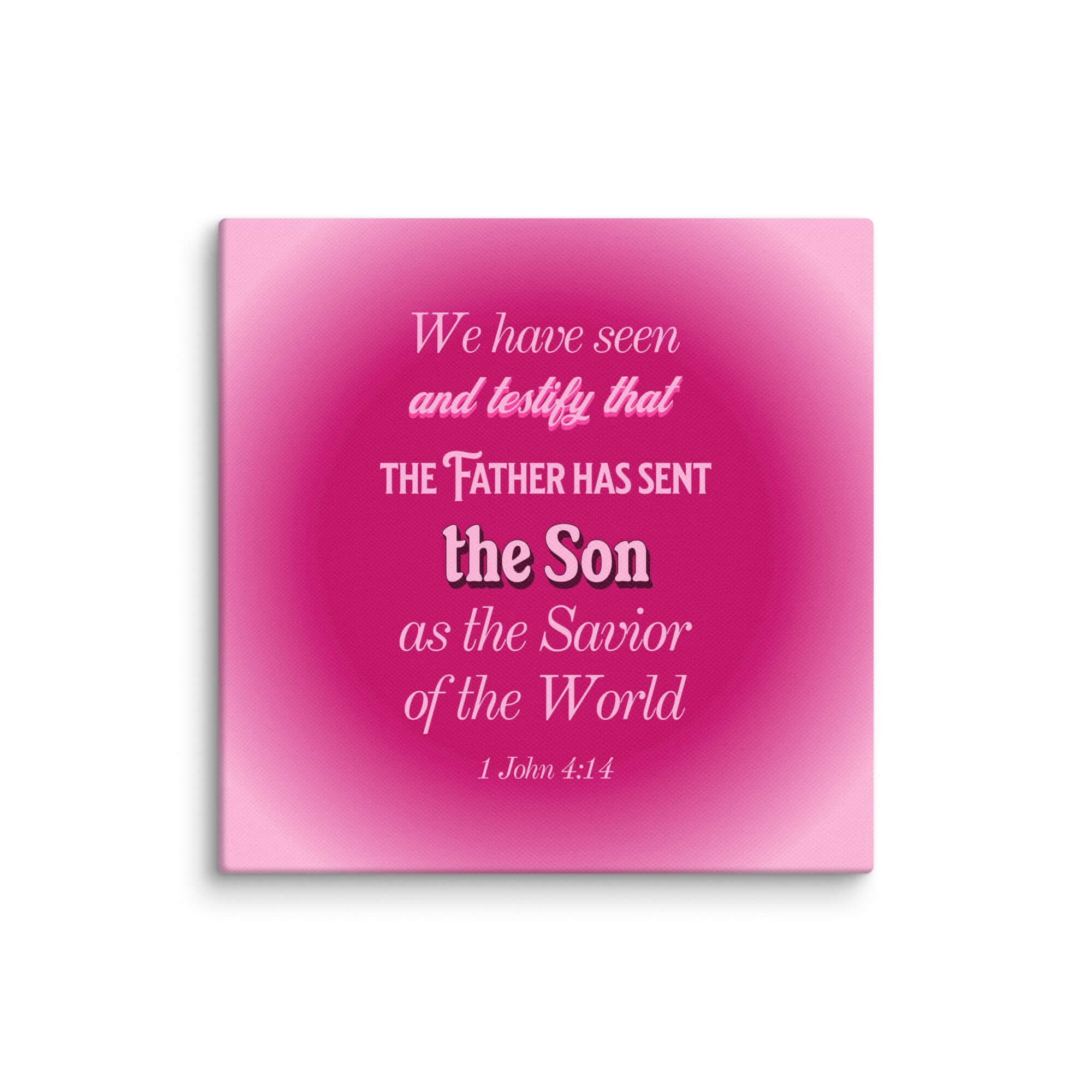 1 John 4:14 Bible Verse, that the Father Canvas Print Wall Art 16″×16″
