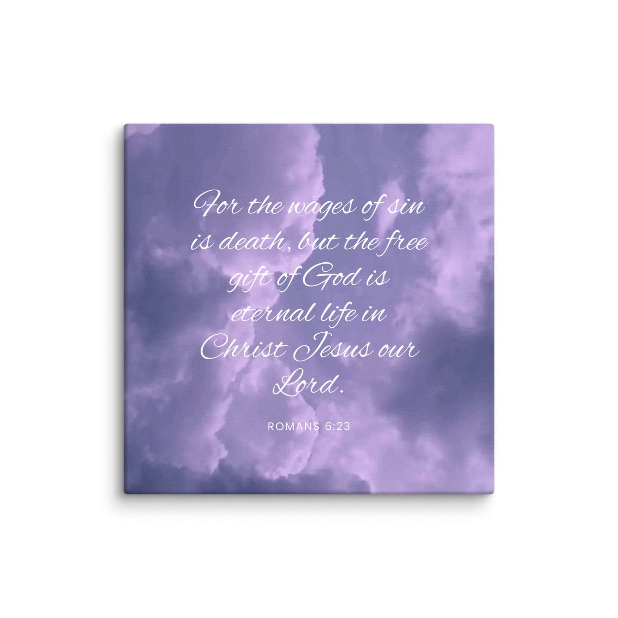 Romans 6:23 Bible Verse, free gift Canvas Print Wall Art 16″×16″