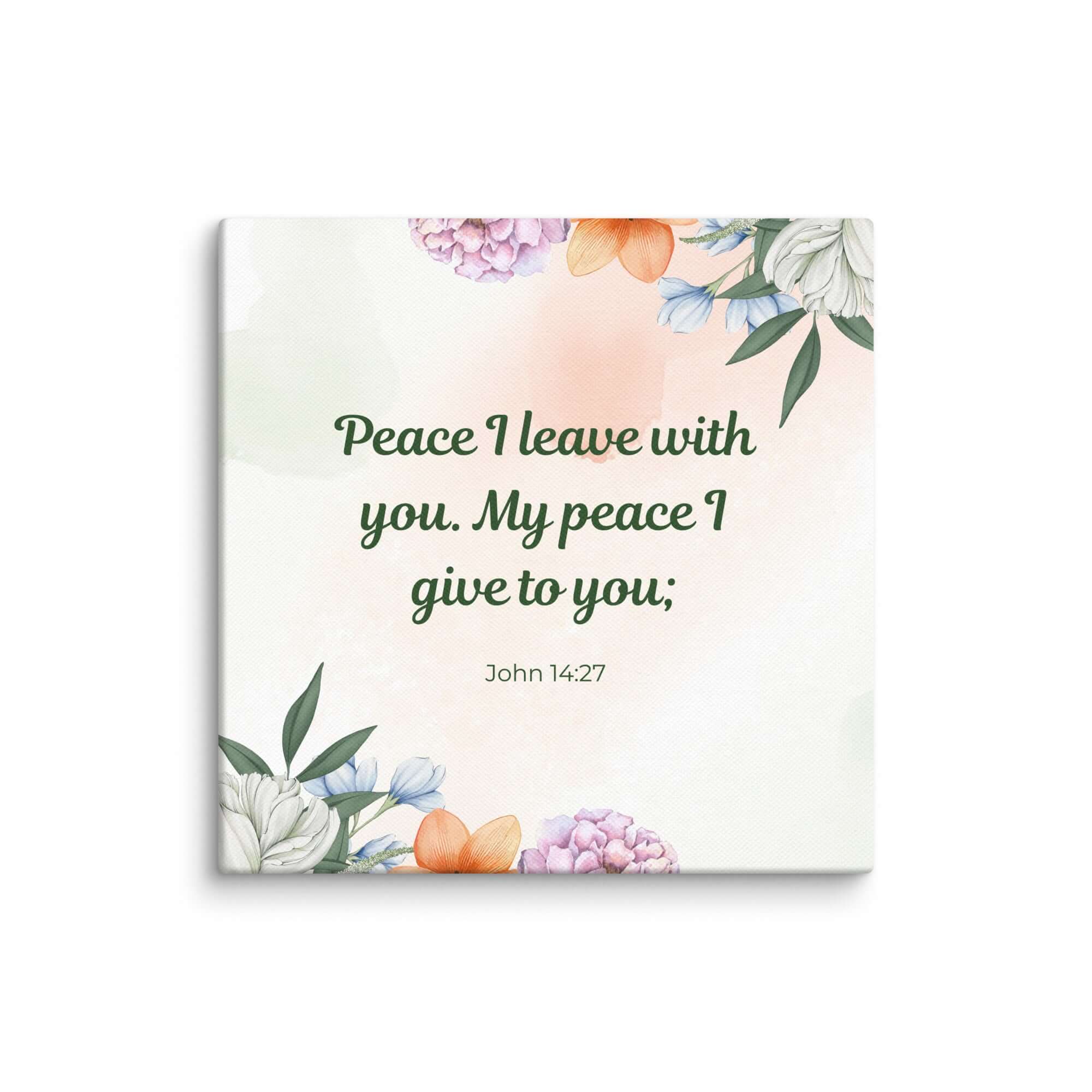 John 14:27 Bible Verse, with you Canvas Print Wall Art 16″×16″