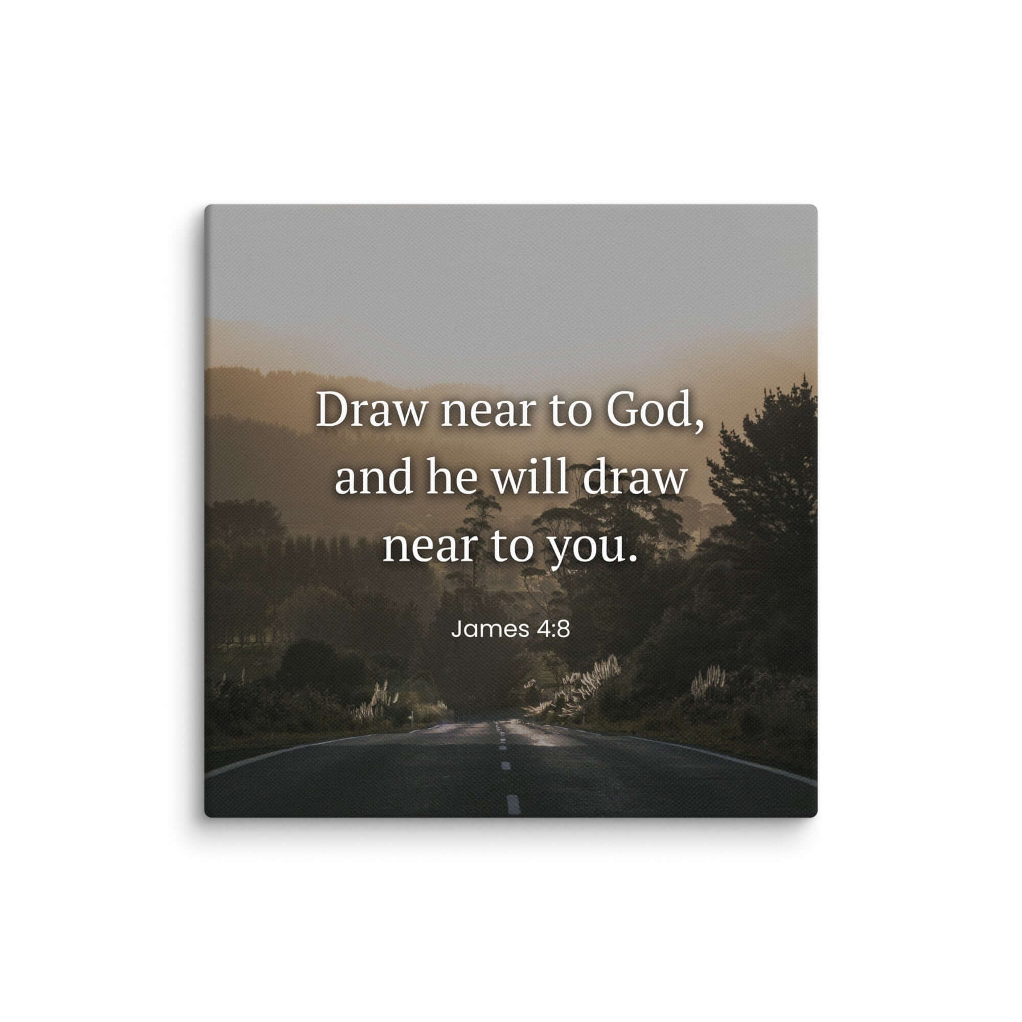 James 4:8 Bible Verse, Cleanse your Canvas Print Wall Art 16″×16″