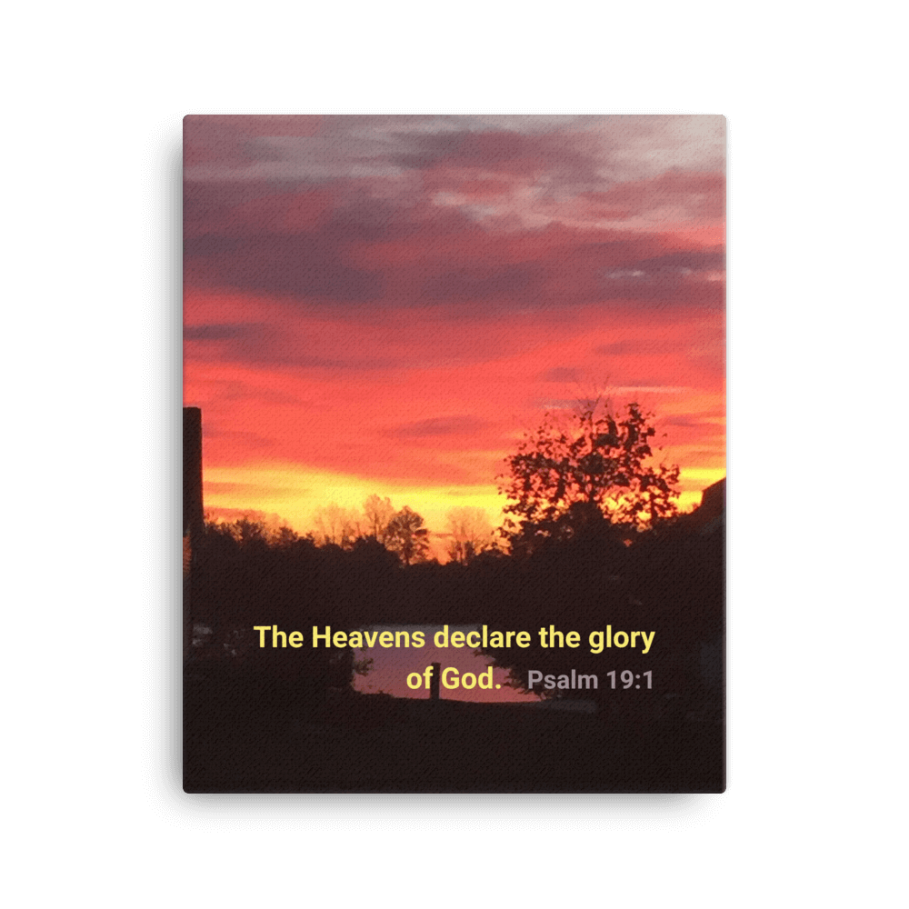Psalm 19:1 Bible Verse, Sunset Glory Canvas Print Wall Art 16″×20″