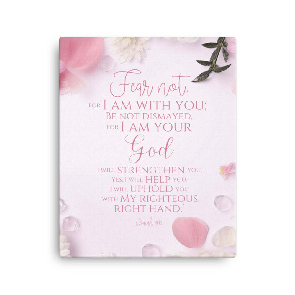 Isaiah 41:10 Bible Verse, God will strengthen you Canvas Print Wall Art 16″×20″
