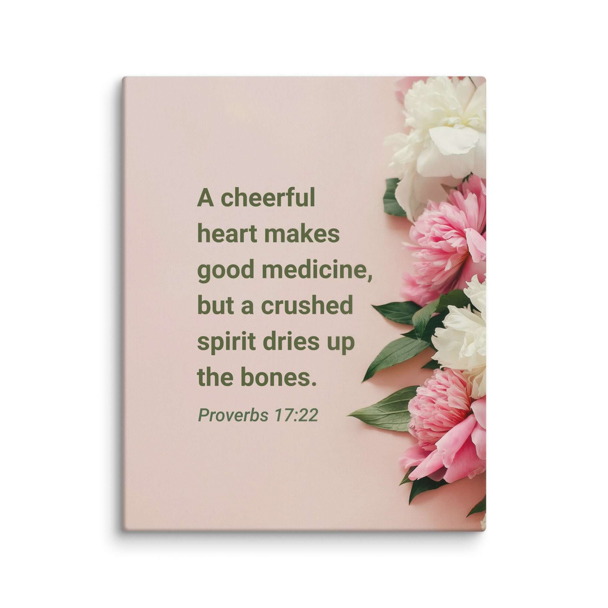 Proverbs 17:22 Bible Verse, good medicine Canvas Print Wall Art 16″×20″