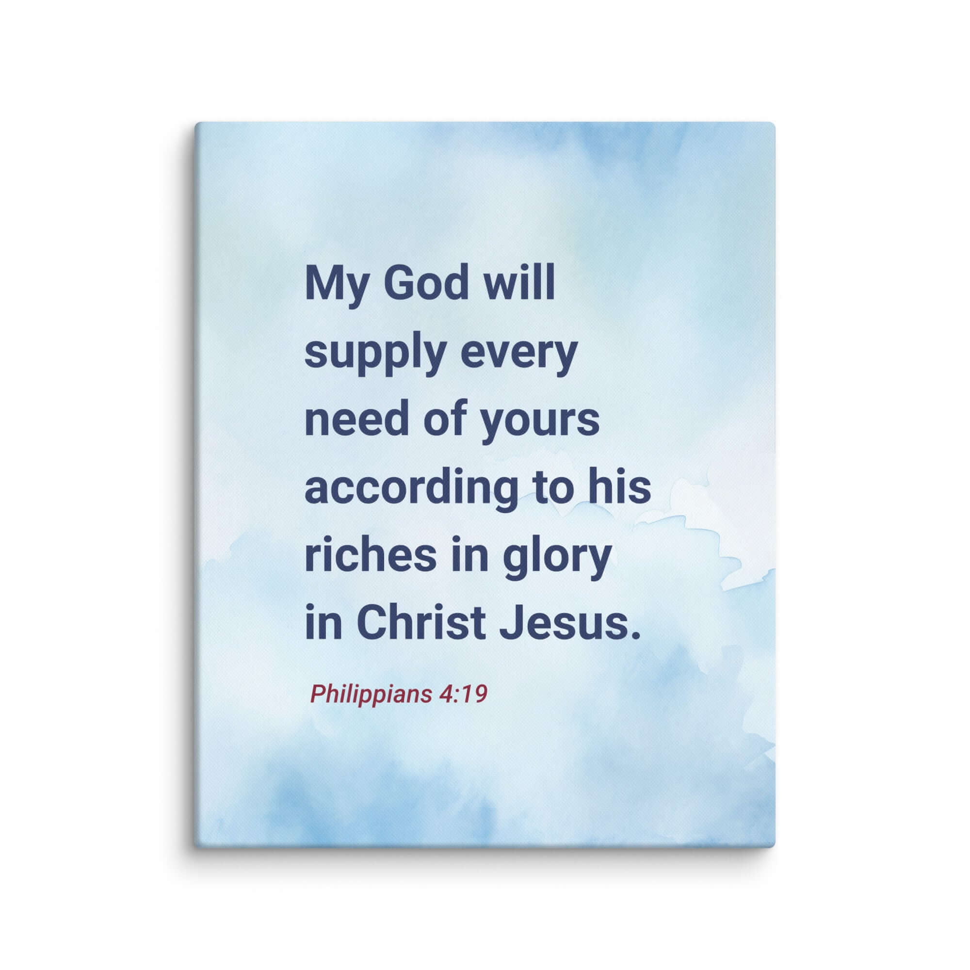 Philippians 4:19 Bible Verse, God will supply Canvas Print Wall Art 16″×20″