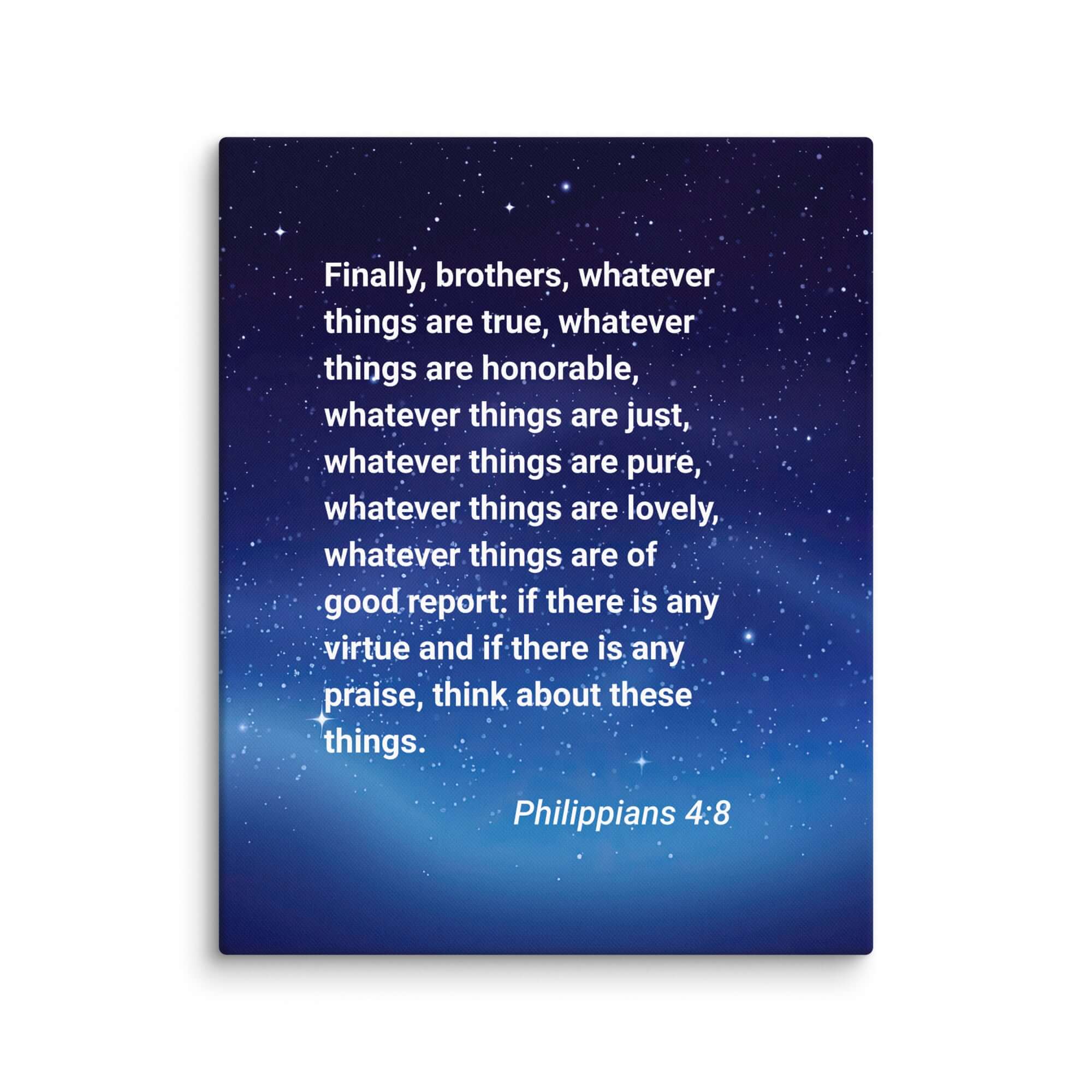 Philippians 4:8 Bible Verse, Think these things Canvas Print Wall Art 16″×20″