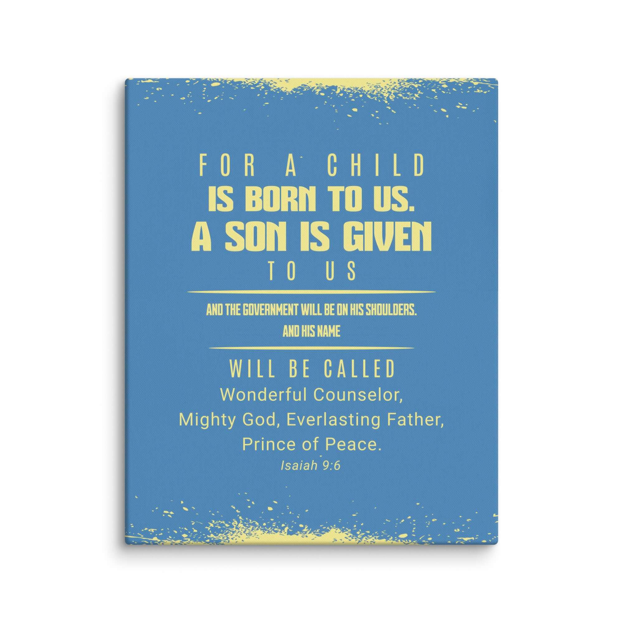 Isaiah 9:6 Bible Verse, Mighty God Canvas Print Wall Art 16″×20″