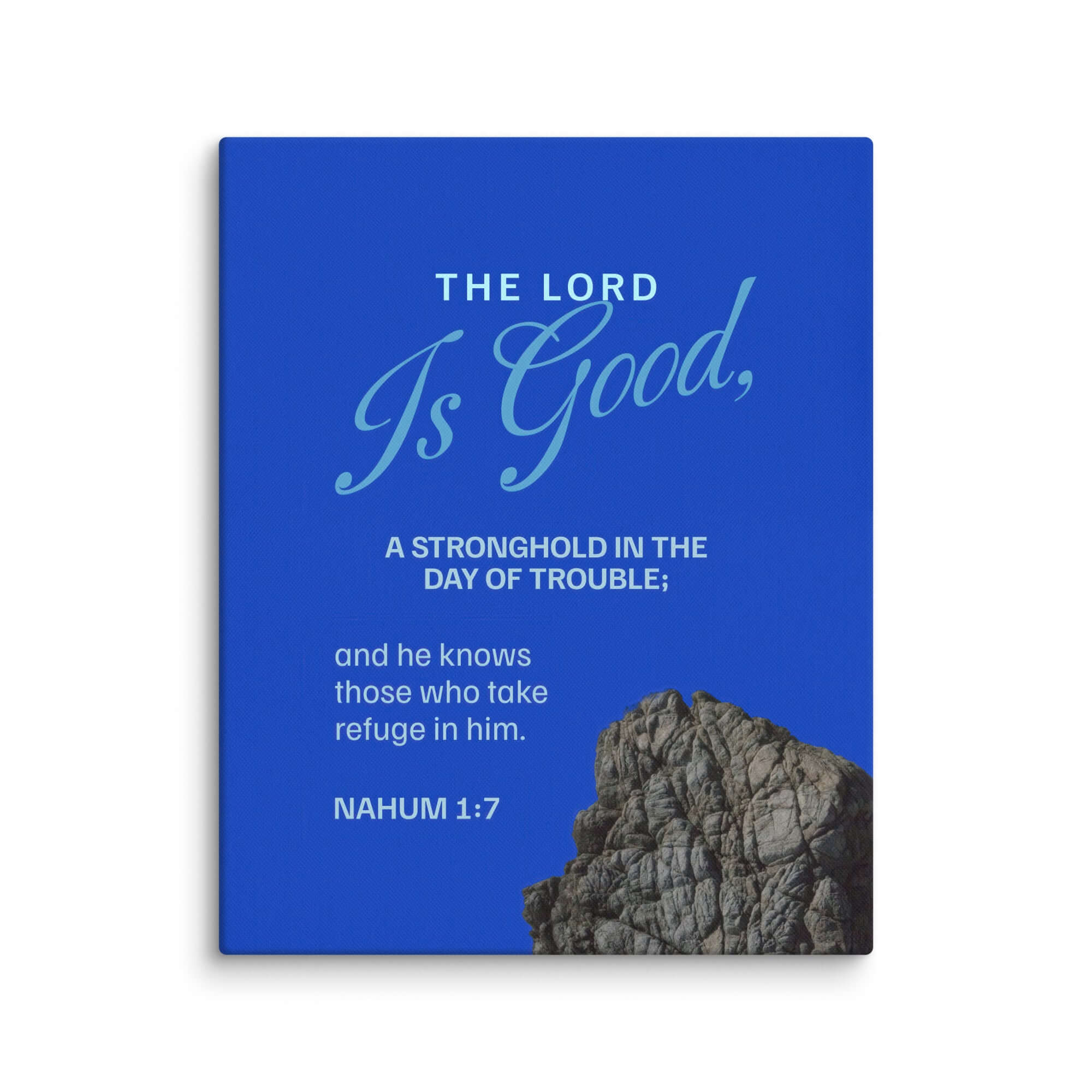 Nahum 1:7 Bible Verse, The LORD is a stronghold Canvas Print Wall Art 16″×20″