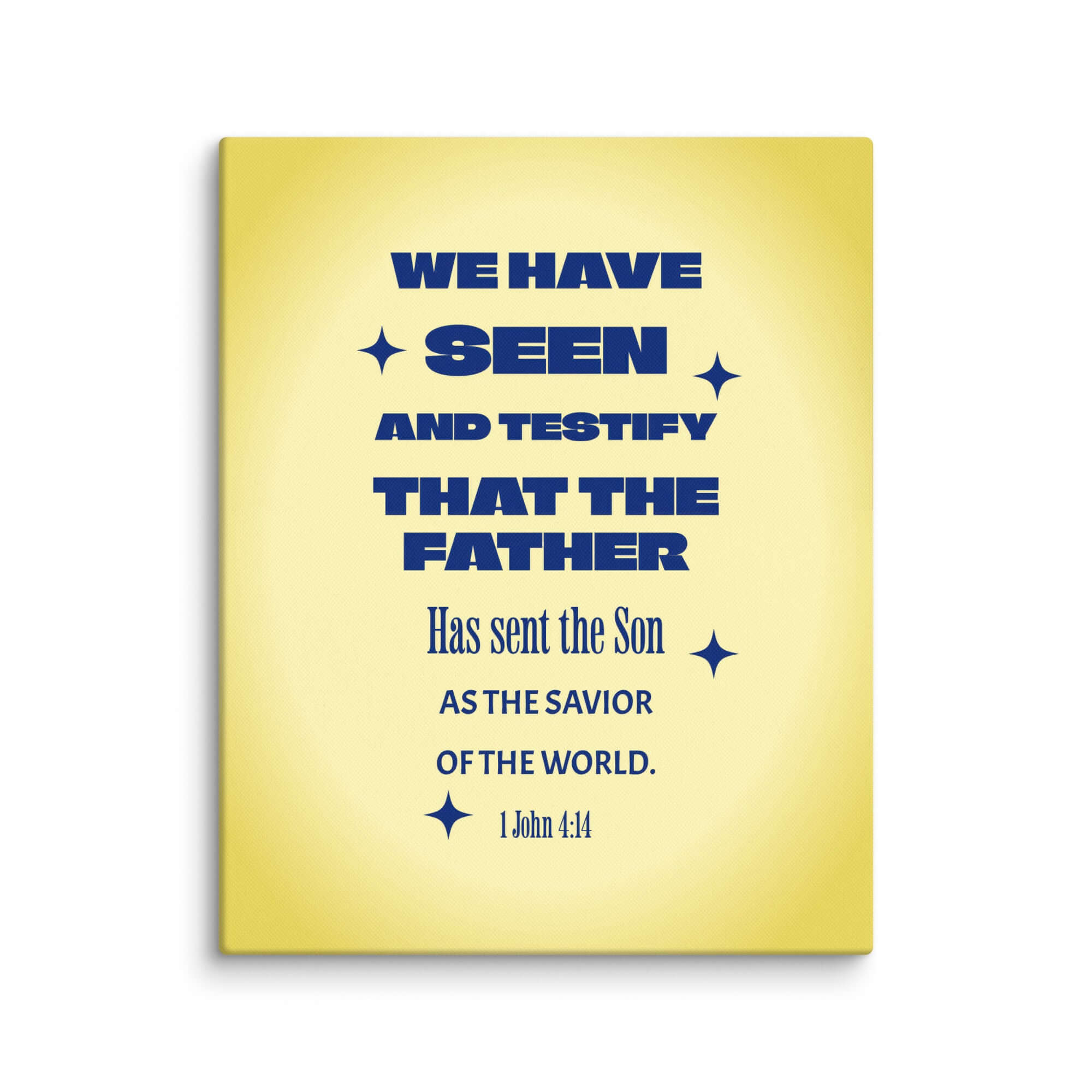 1 John 4:14 Bible Verse, Savior of the world Canvas Print Wall Art 16″×20″