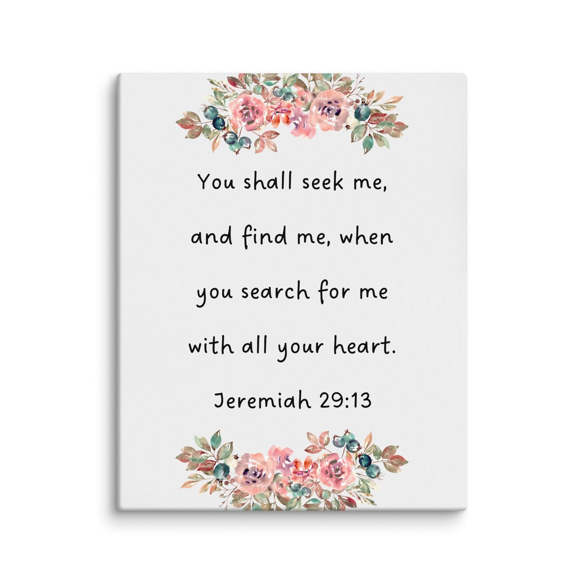 Jeremiah 29:13 Bible Verse, seek me Canvas Print Wall Art 16″×20″