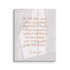 Revelation 21:4 Bible Verse, He will wipe Canvas Print Wall Art 16″×20″