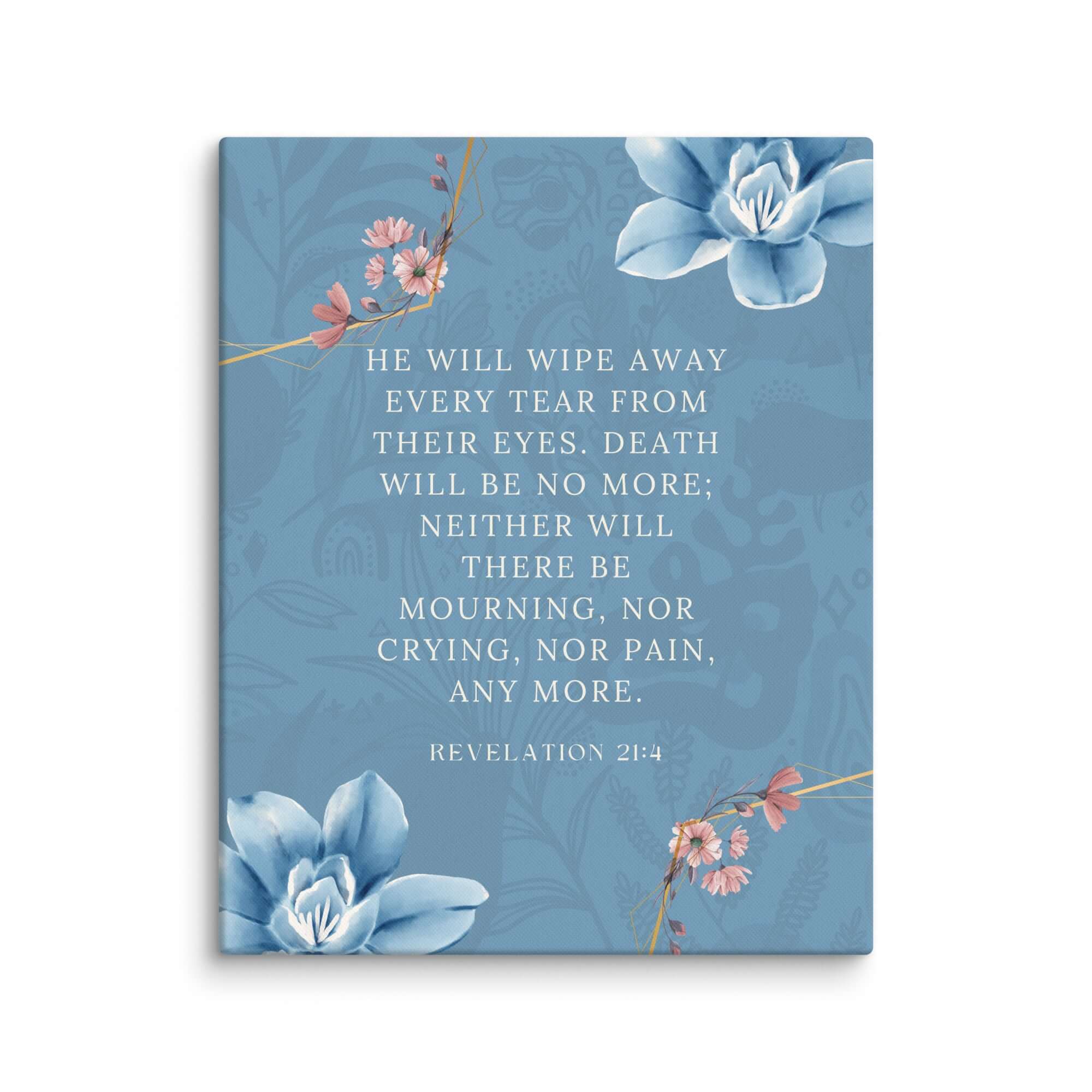 Revelation 21:4 Bible Verse, every tear Canvas Print Wall Art 16″×20″