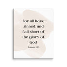 Romans 3:23 Bible Verse, fall short Canvas Print Wall Art 16″×20″
