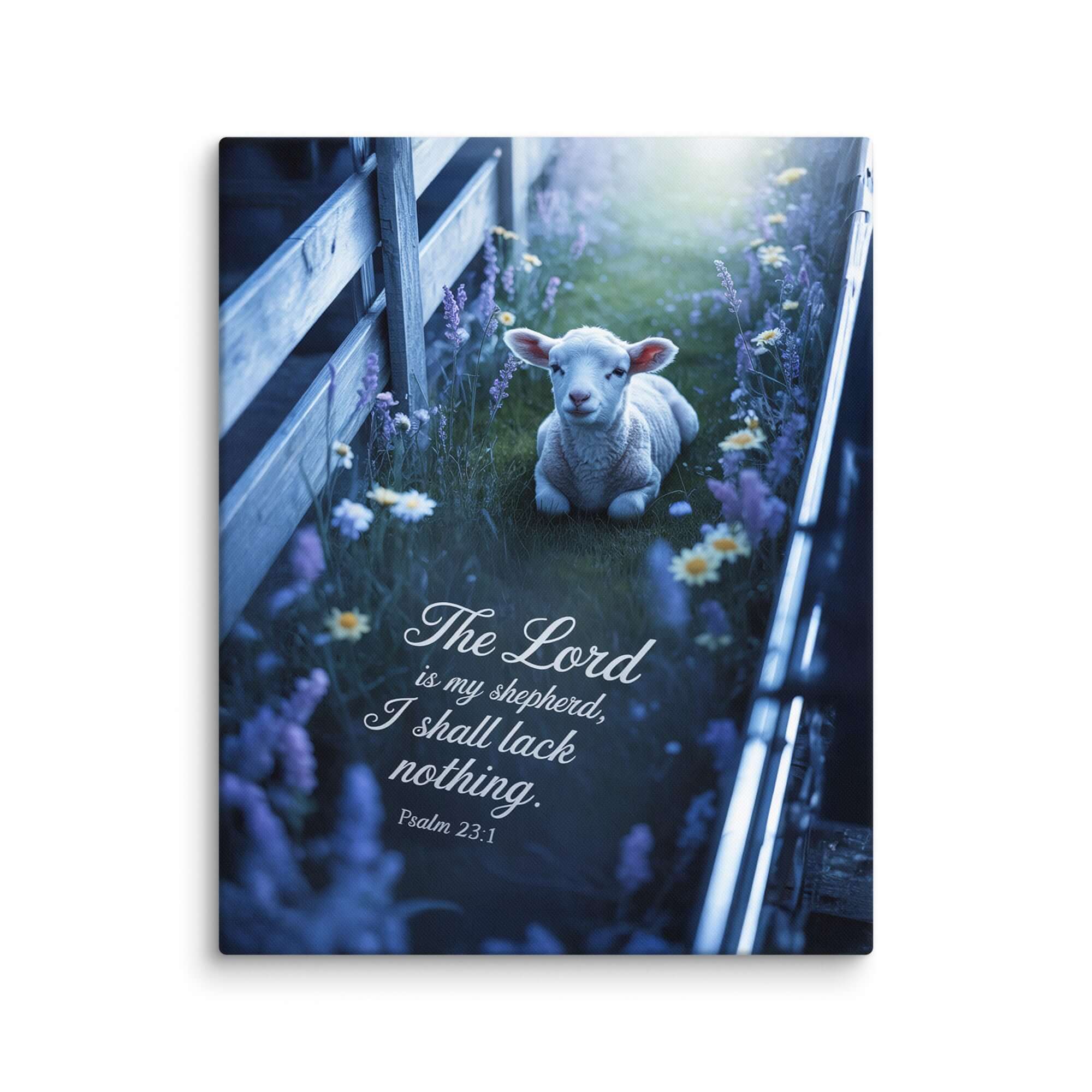 Psalm 23:1 Bible Verse, Shepherd Canvas 16″×20″