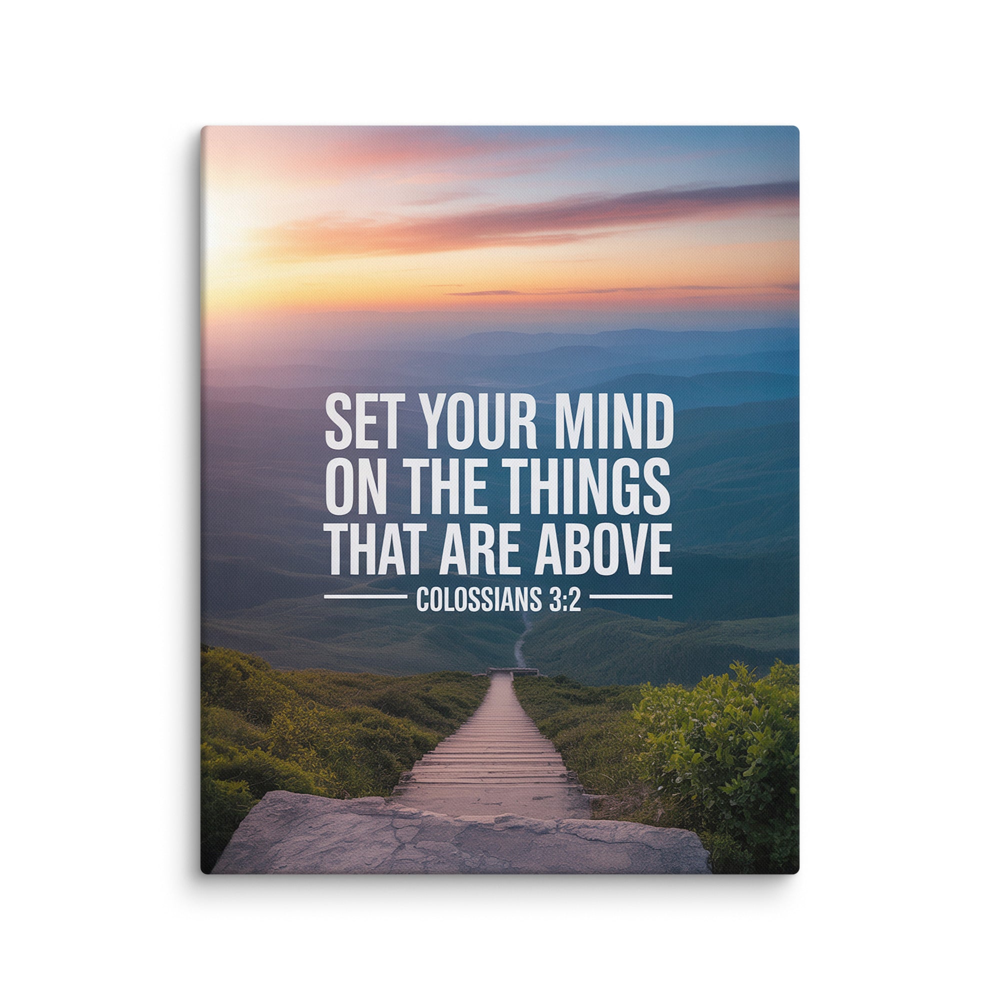 Colossians 3:2 Bible Verse your mind Canvas 16″×20″
