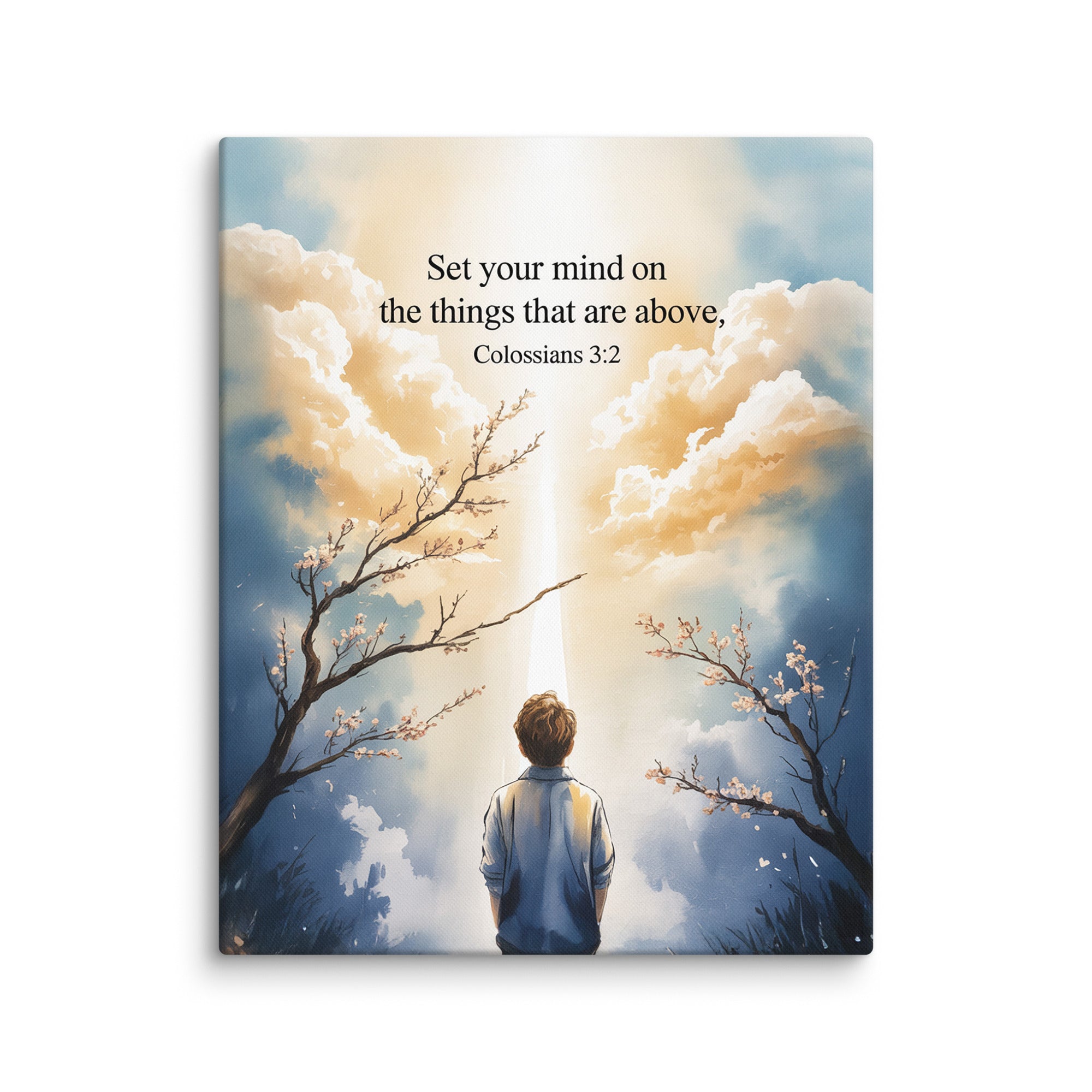 Colossians 3:2 Bible Verse the things Canvas 16″×20″