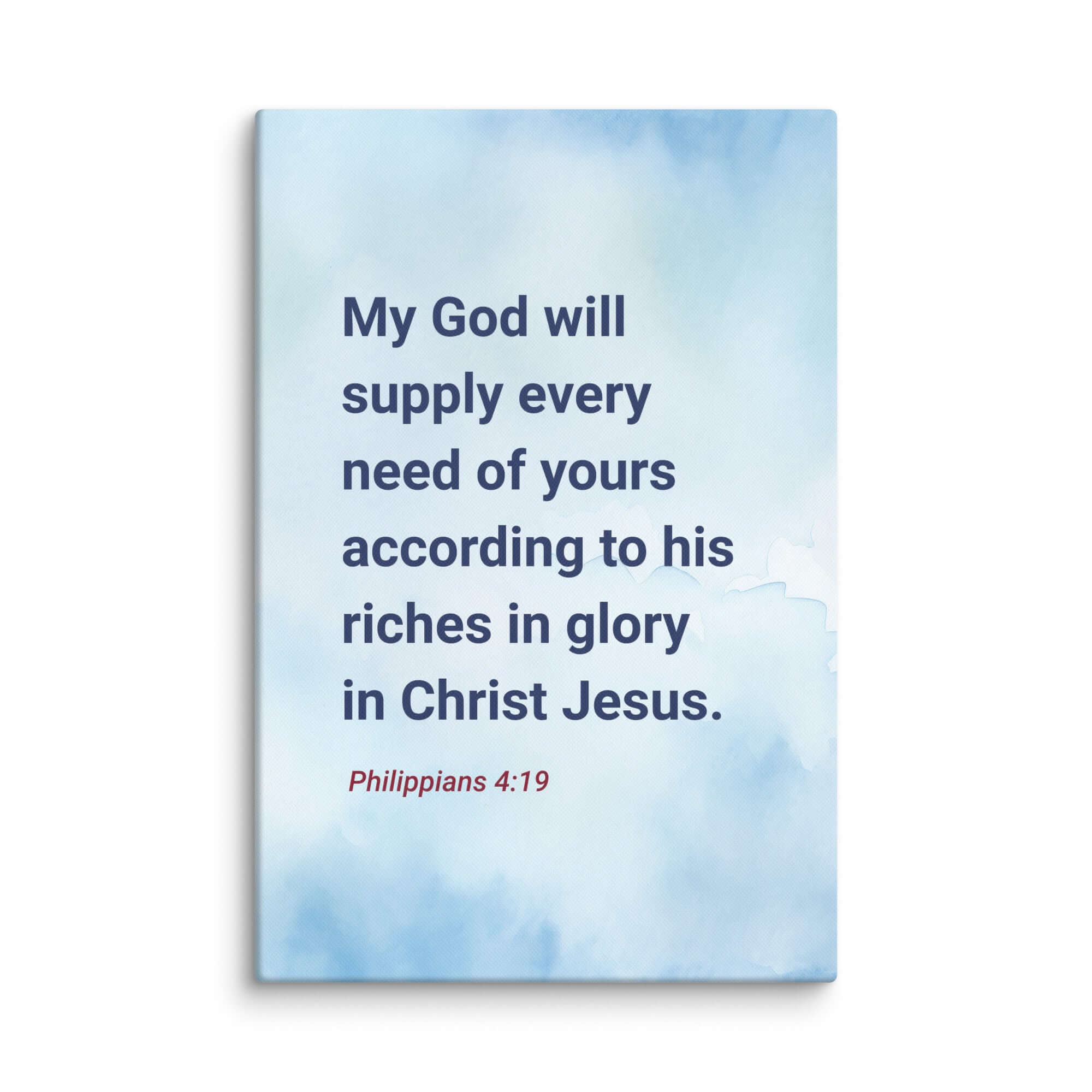 Philippians 4:19 Bible Verse, God will supply Canvas Print Wall Art 16″×24″