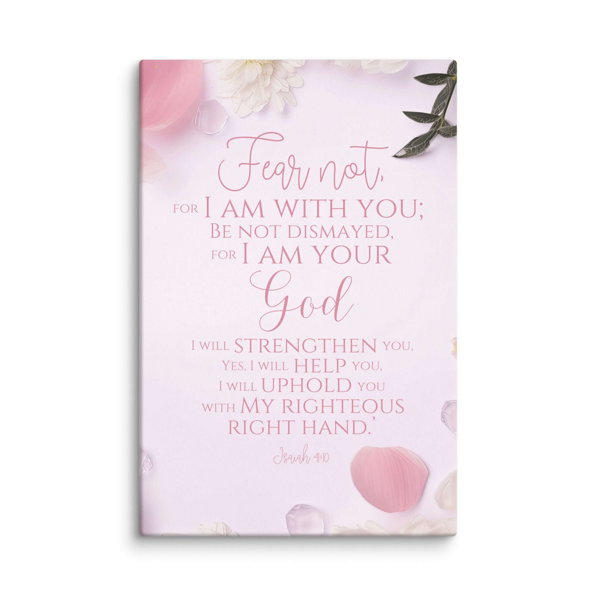 Isaiah 41:10 Bible Verse, God will strengthen you Canvas Print Wall Art 16″×24″
