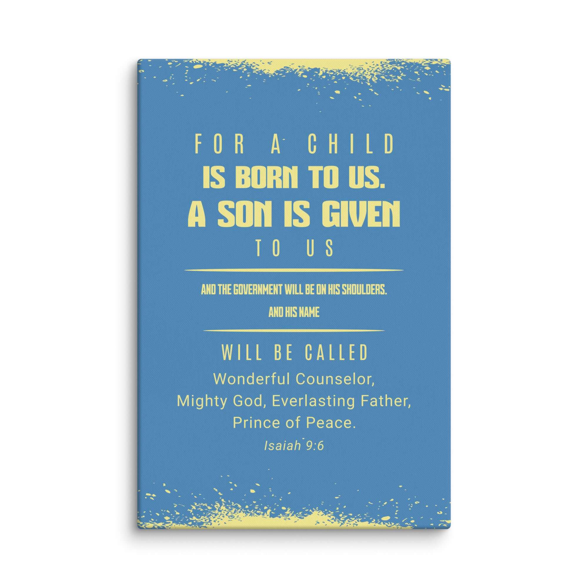 Isaiah 9:6 Bible Verse, Mighty God Canvas Print Wall Art 16″×24″