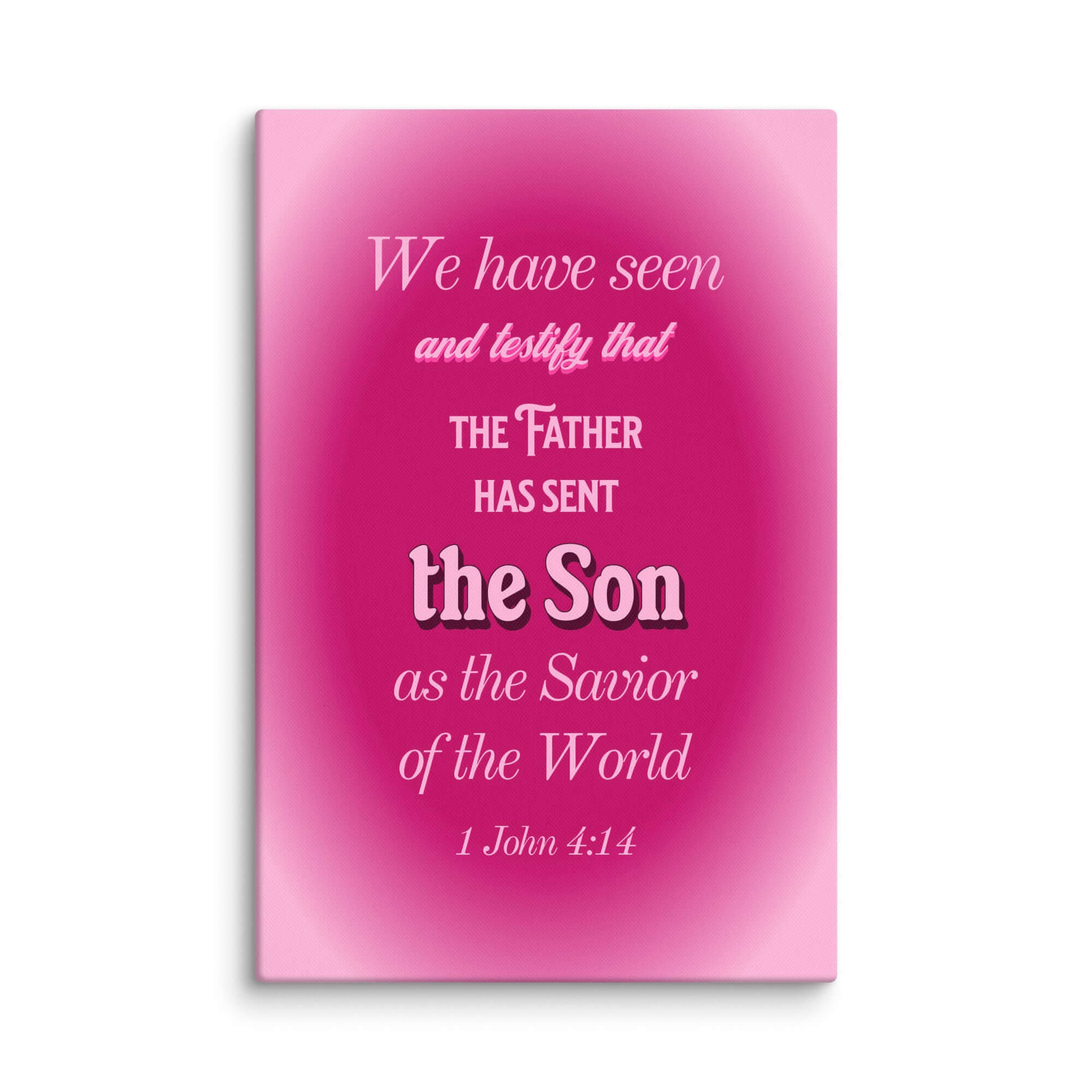 1 John 4:14 Bible Verse, that the Father Canvas Print Wall Art 16″×24″