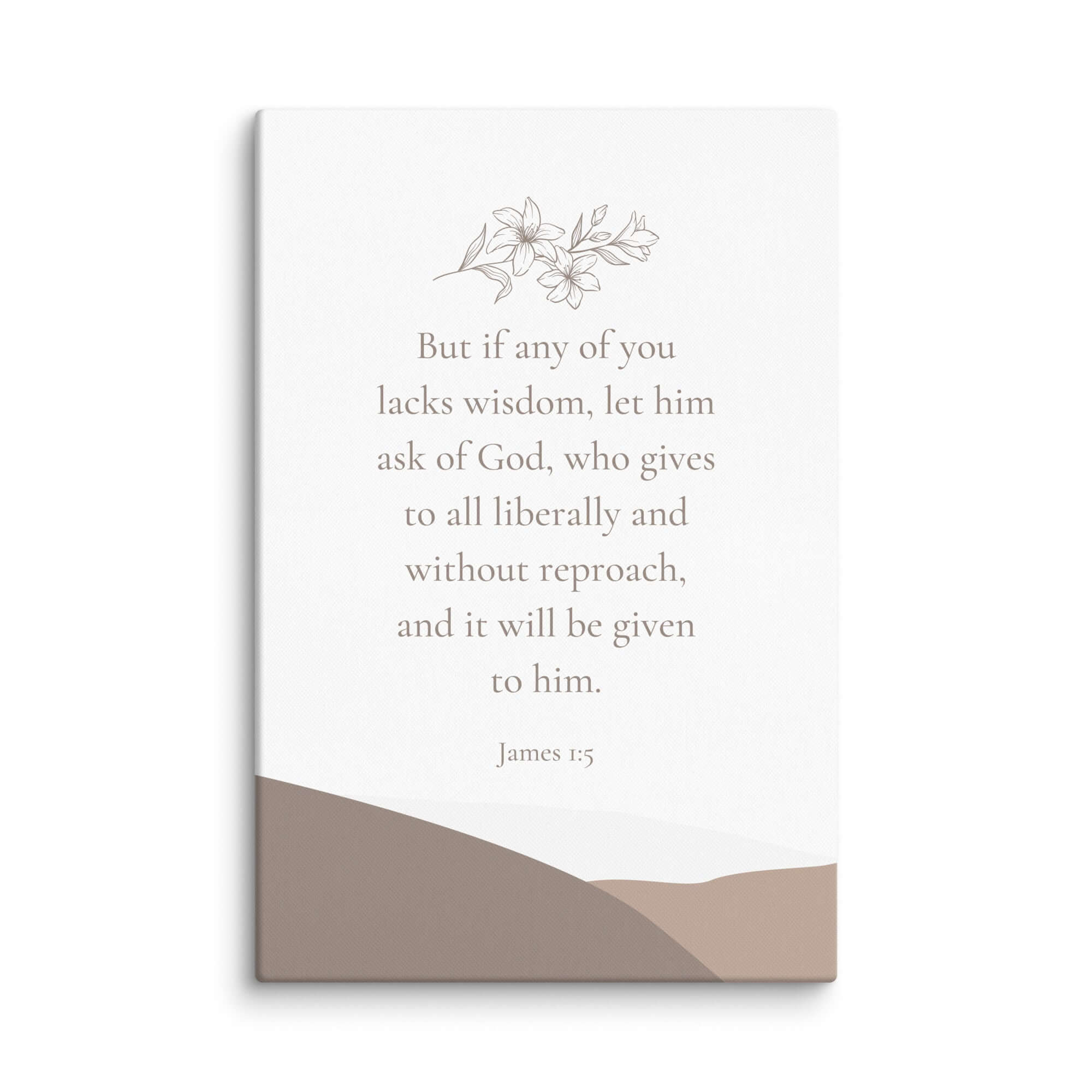 James 1:5 Bible Verse, ask of God Canvas Print Wall Art 16″×24″