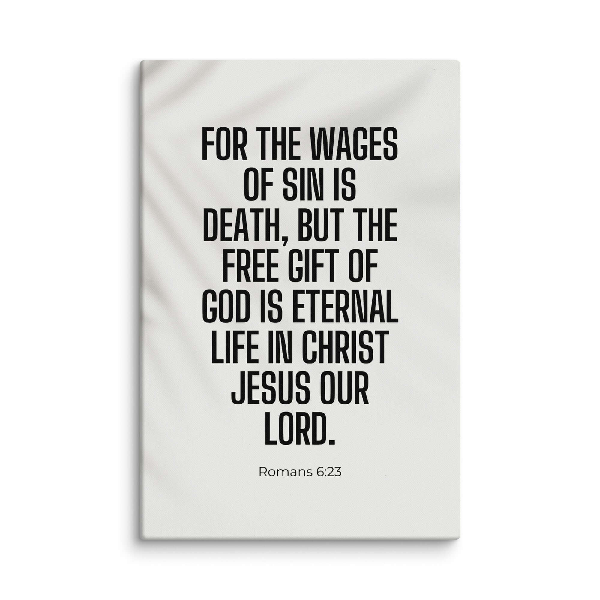 Romans 6:23 Bible Verse, eternal life Canvas Print Wall Art 16″×24″