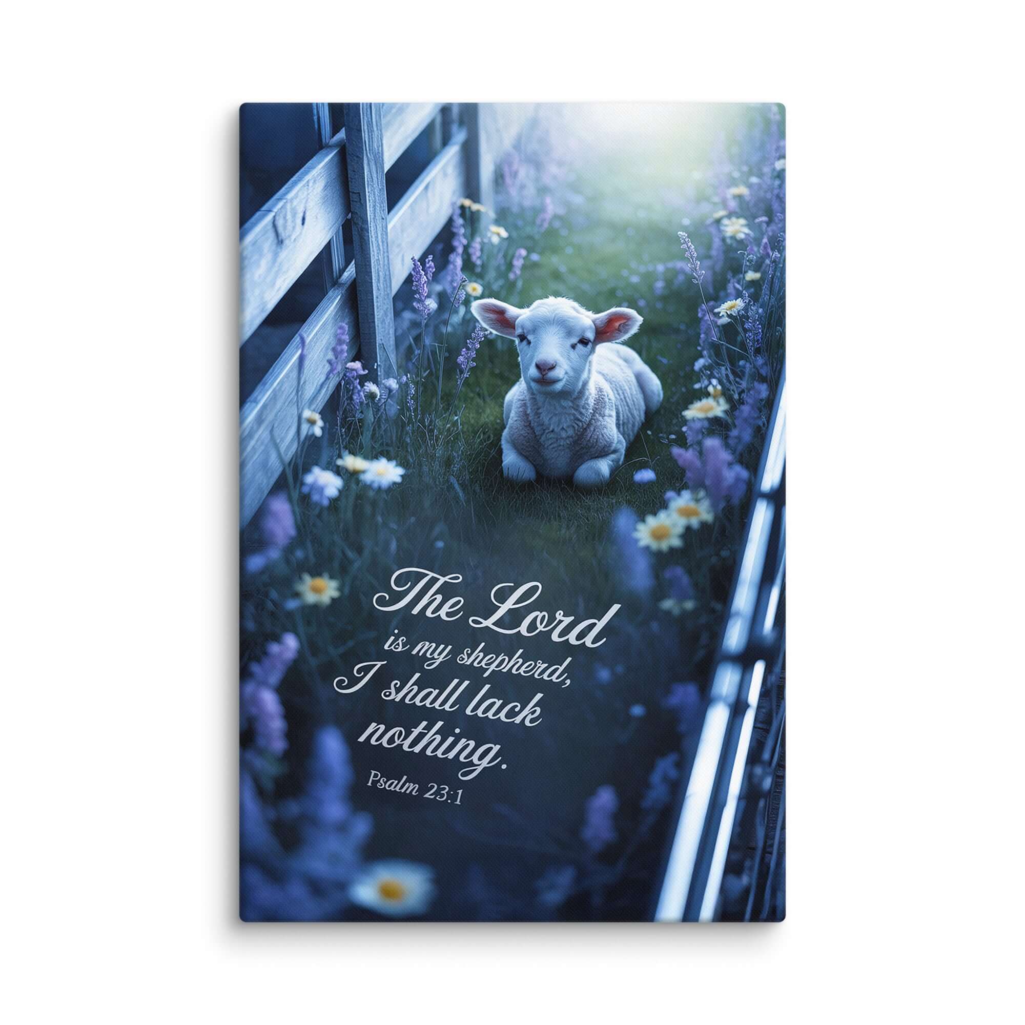 Psalm 23:1 Bible Verse, Shepherd Canvas 16″×24″