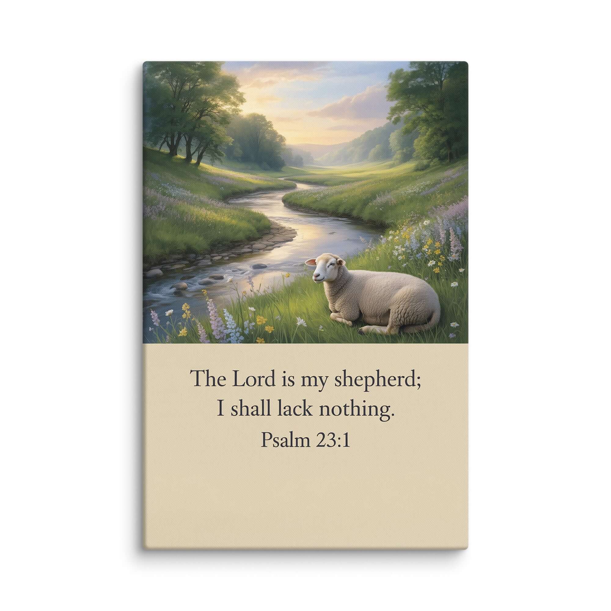 Psalm 23:1 Bible Verse, I shall Canvas 16″×24″