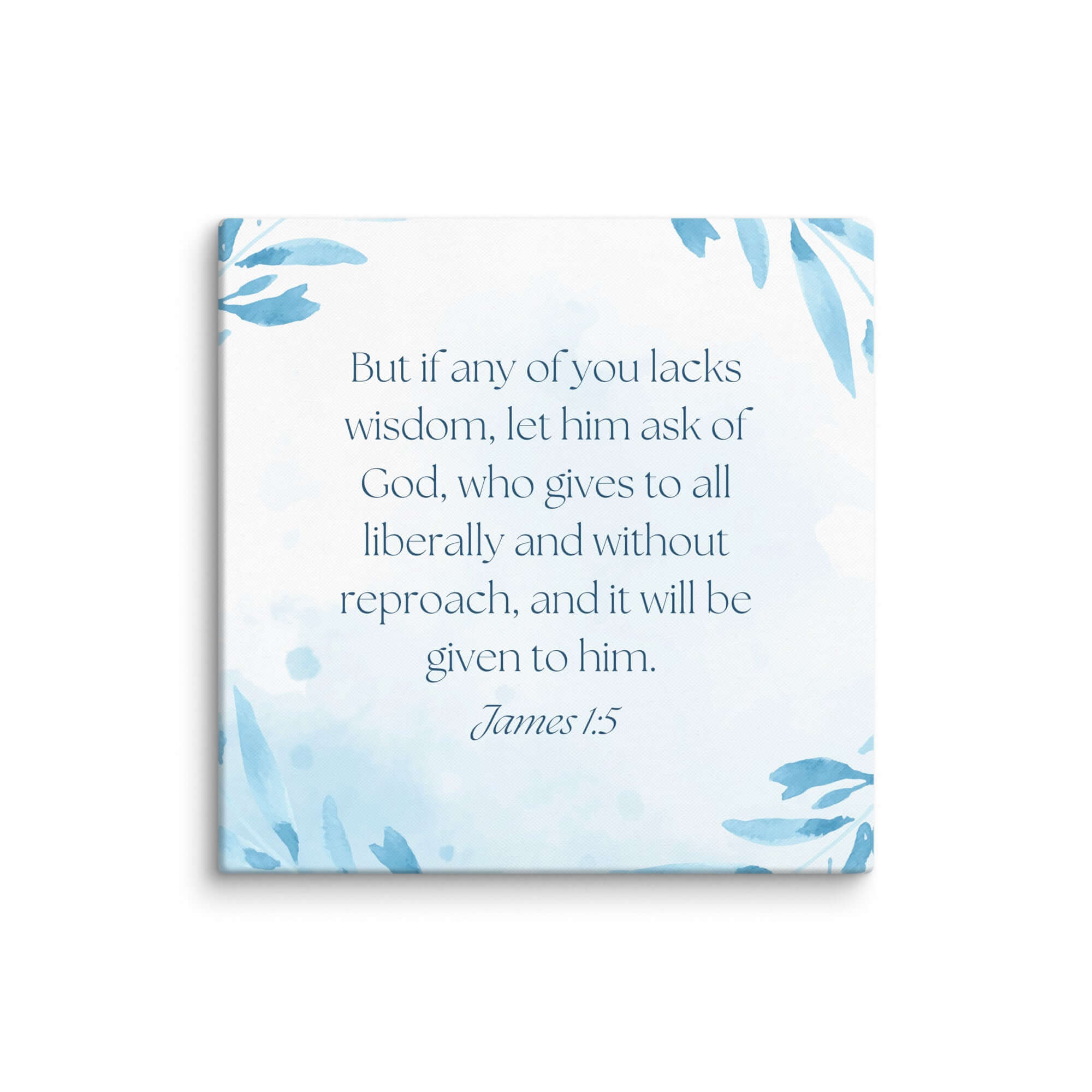 James 1:5 Bible Verse, lacks wisdom Canvas Print Wall Art 18″×18″