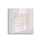 Revelation 21:4 Bible Verse, He will wipe Canvas Print Wall Art 18″×18″