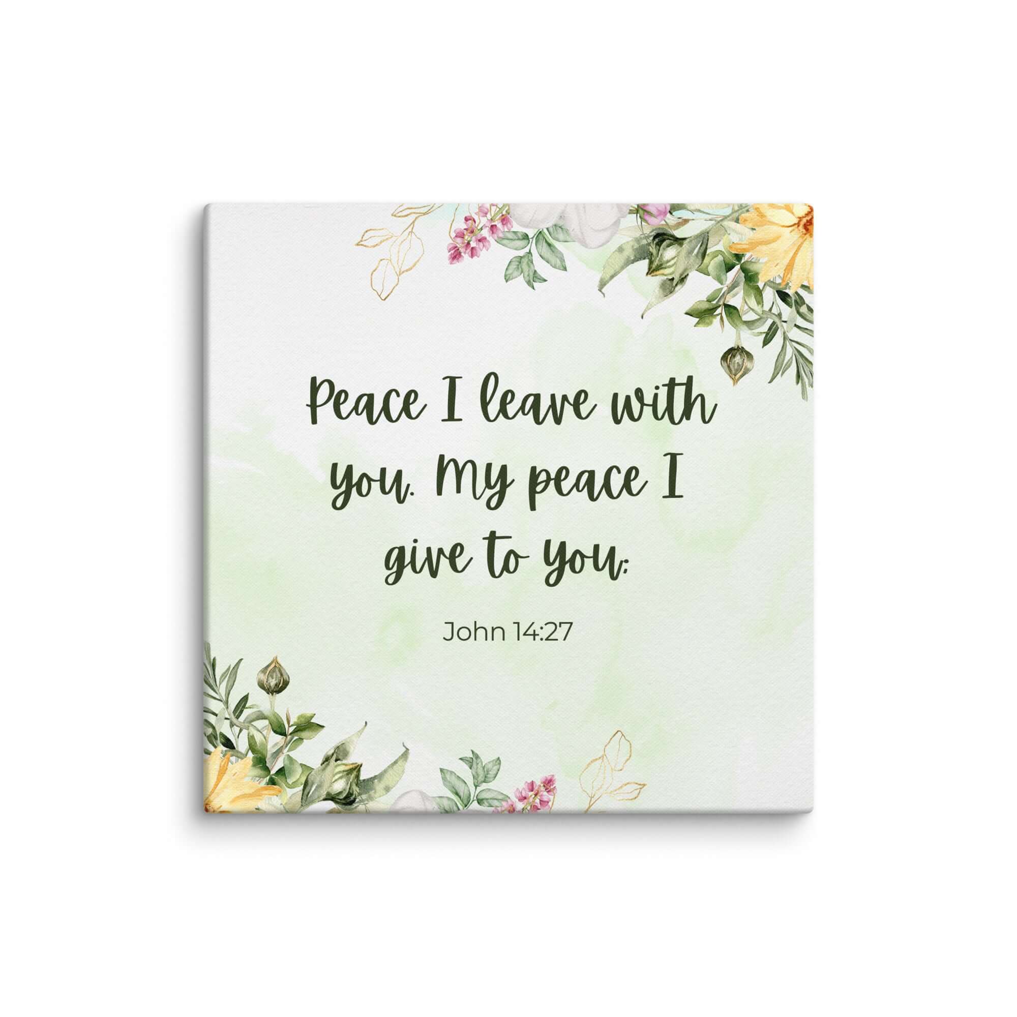 John 14:27 Bible Verse, My peace Canvas Print Wall Art 18″×18″