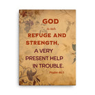 Psalm 46:1 Bible Verse, God is Our Refuge Canvas Print Wall Art 18″×24″