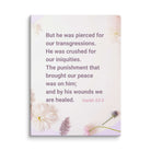 Isaiah 53:5 Bible Verse, by his wounds Canvas Print Wall Art 18″×24″